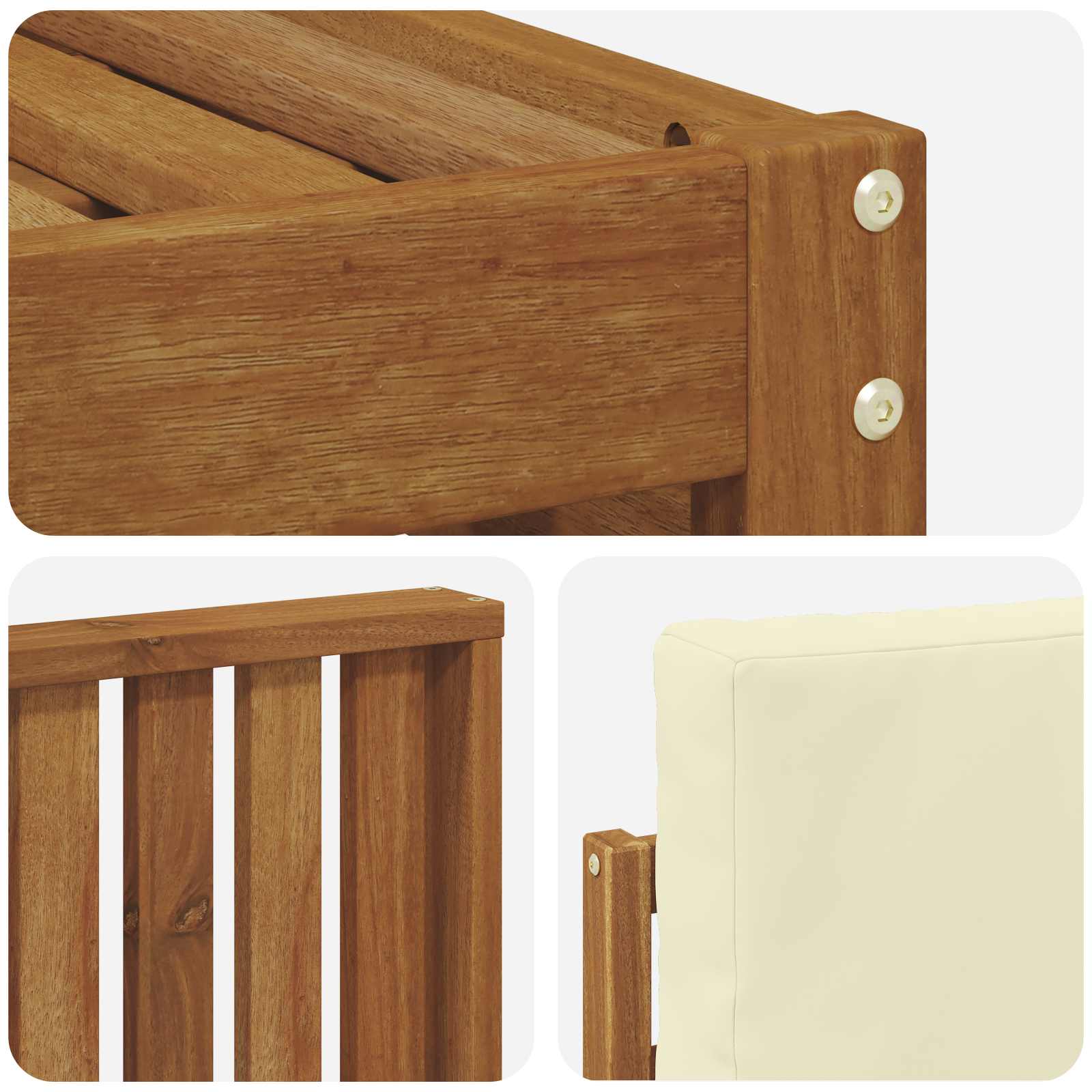 Set vanjskih sofa 8 pcs Prirodna i krem Čvrsto drvo akacije