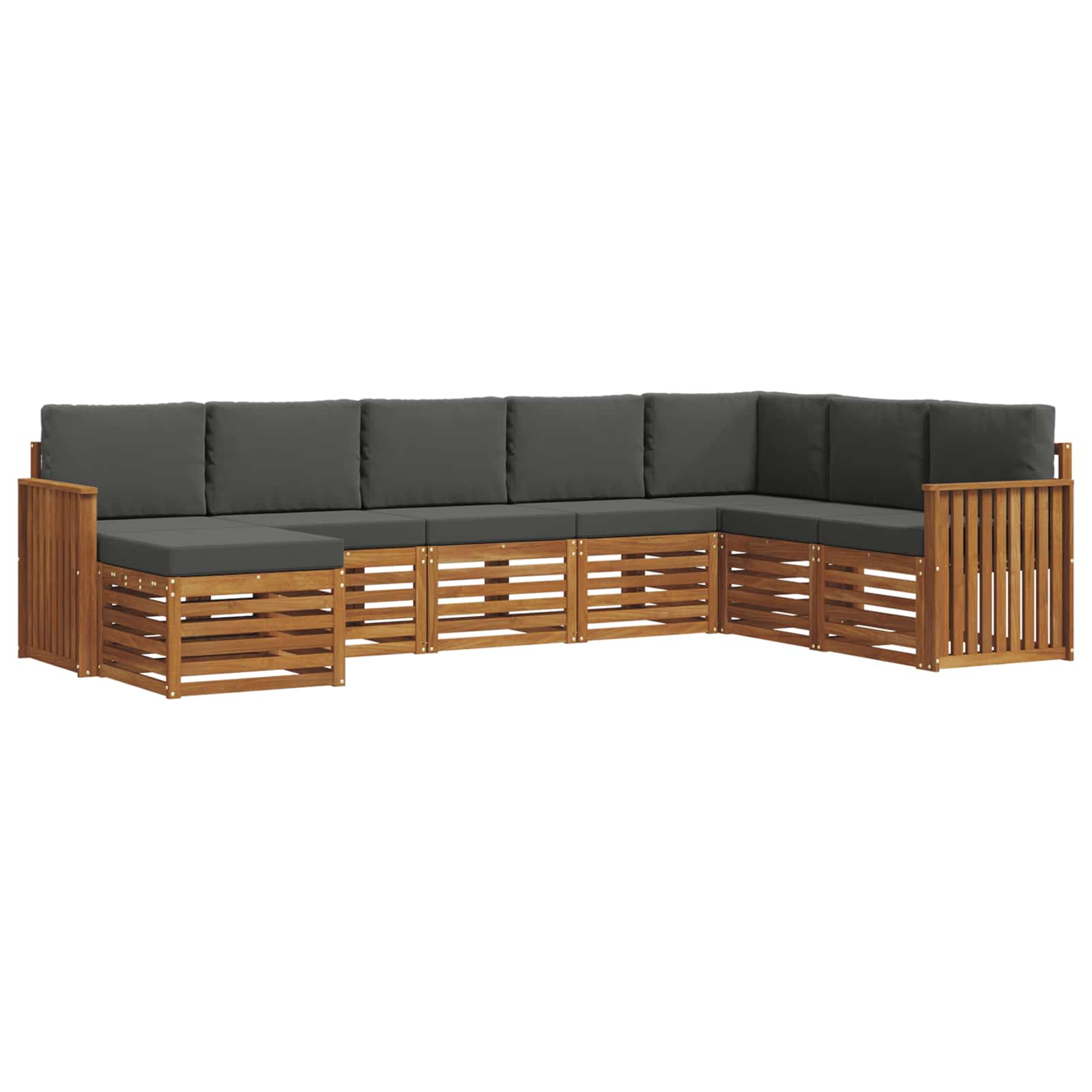 Set vanjskih sofa 8 pcs Prirodna i antracit Čvrsto drvo akacije
