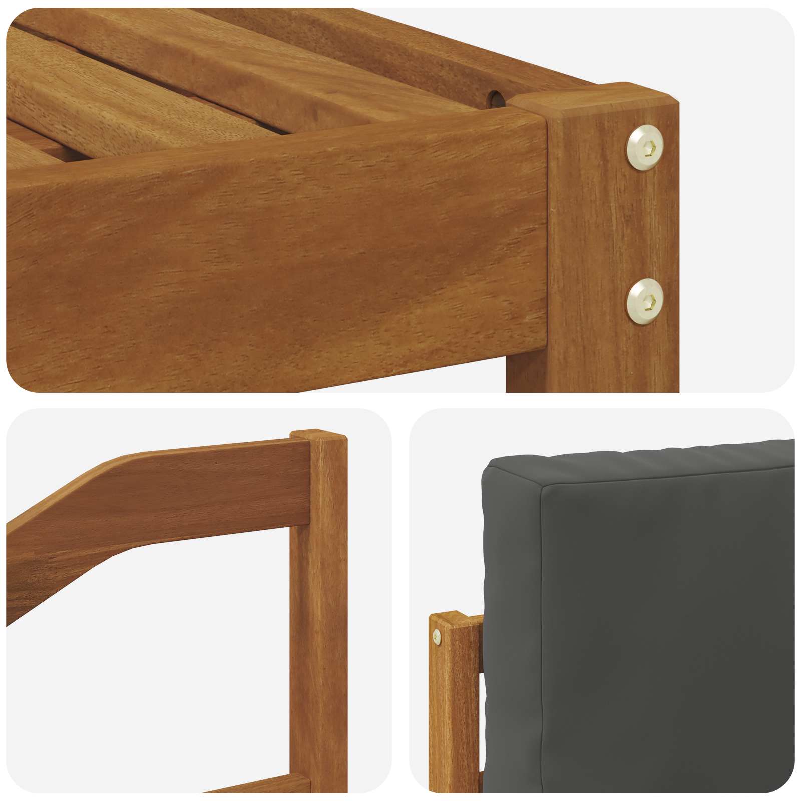 Set vanjskih sofa 8 pcs Prirodna i antracit Čvrsto drvo akacije