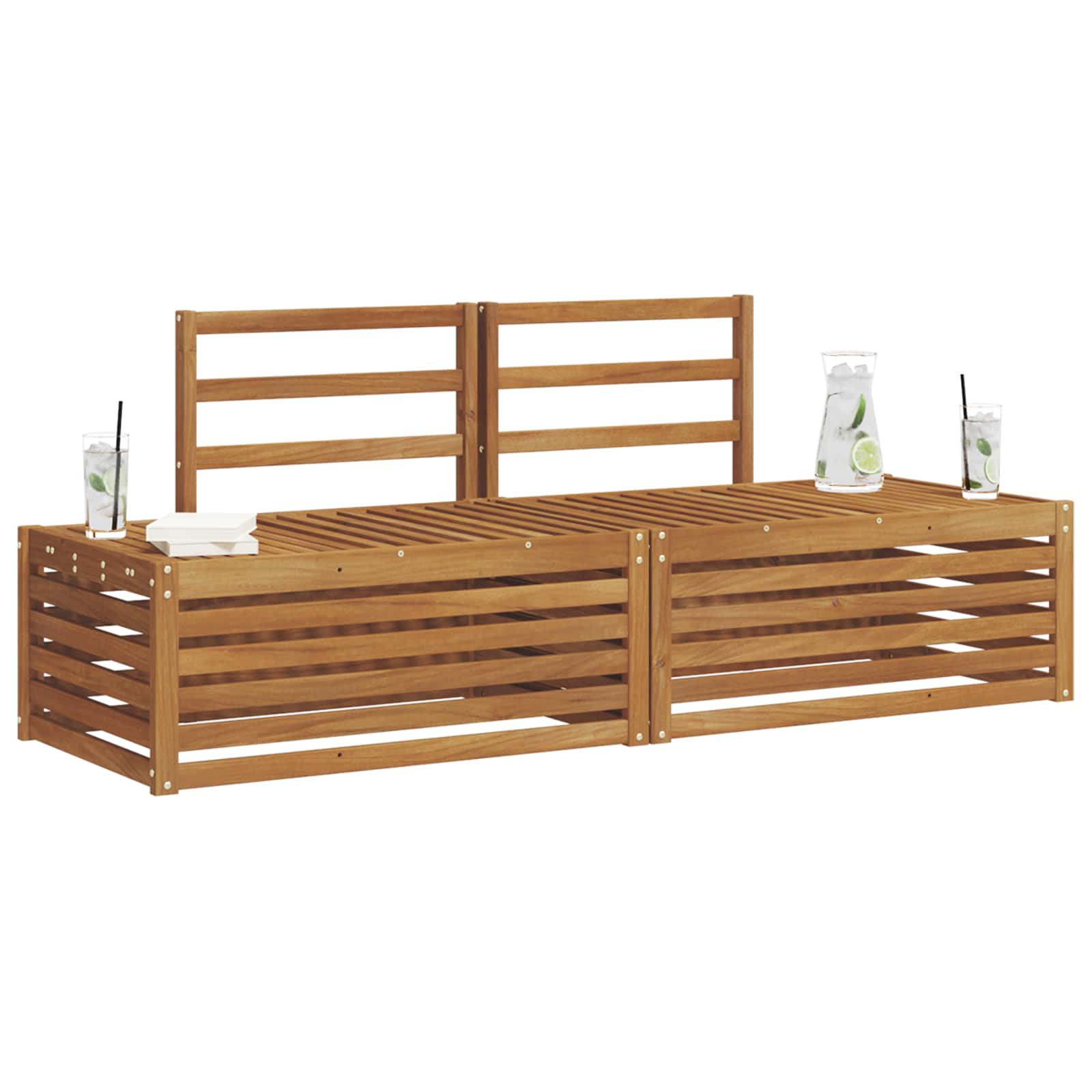 Set vanjskih sofa 2 Komad Prirodna 182,5 x 63 x 73 cm