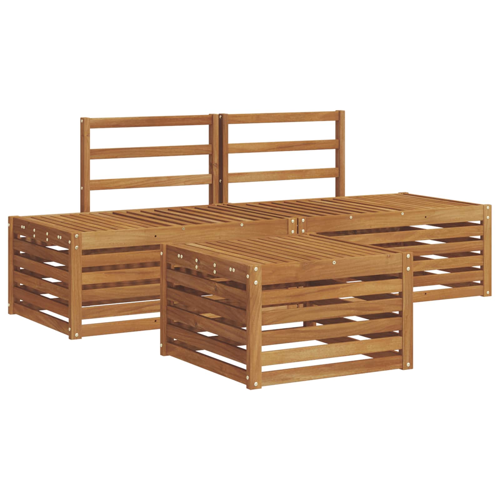 Set vanjskih sofa Prirodna 59 x 59 x 37 cm Čvrsto drvo akacije