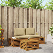 Set vanjskih sofa s jastukom Prirodna i bež 59 x 59 x 37 cm