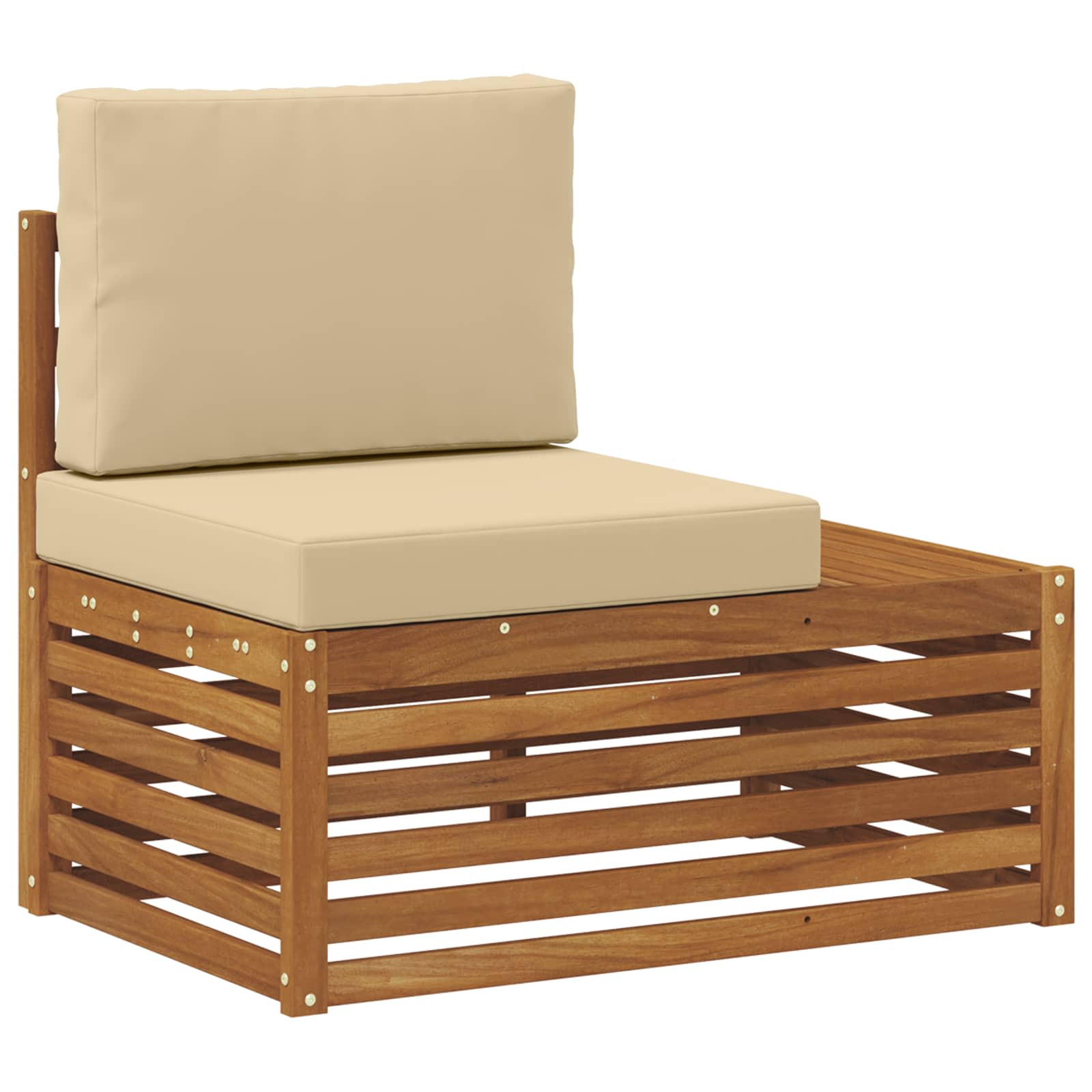 Set vanjskih sofa s jastukom Prirodna i bež 59 x 59 x 37 cm