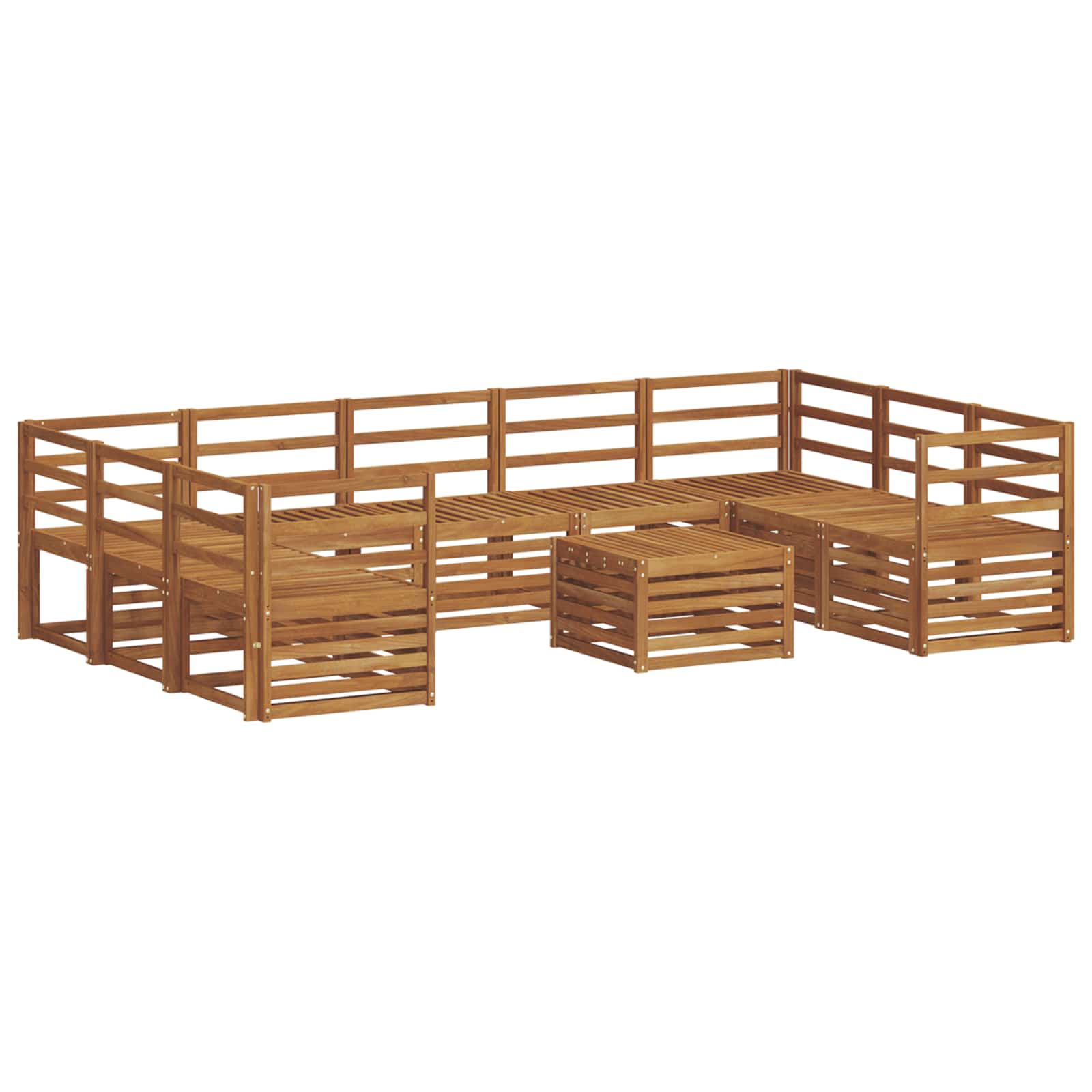 Setovi sofa 10 pcs Prirodna Čvrsto drvo akacije