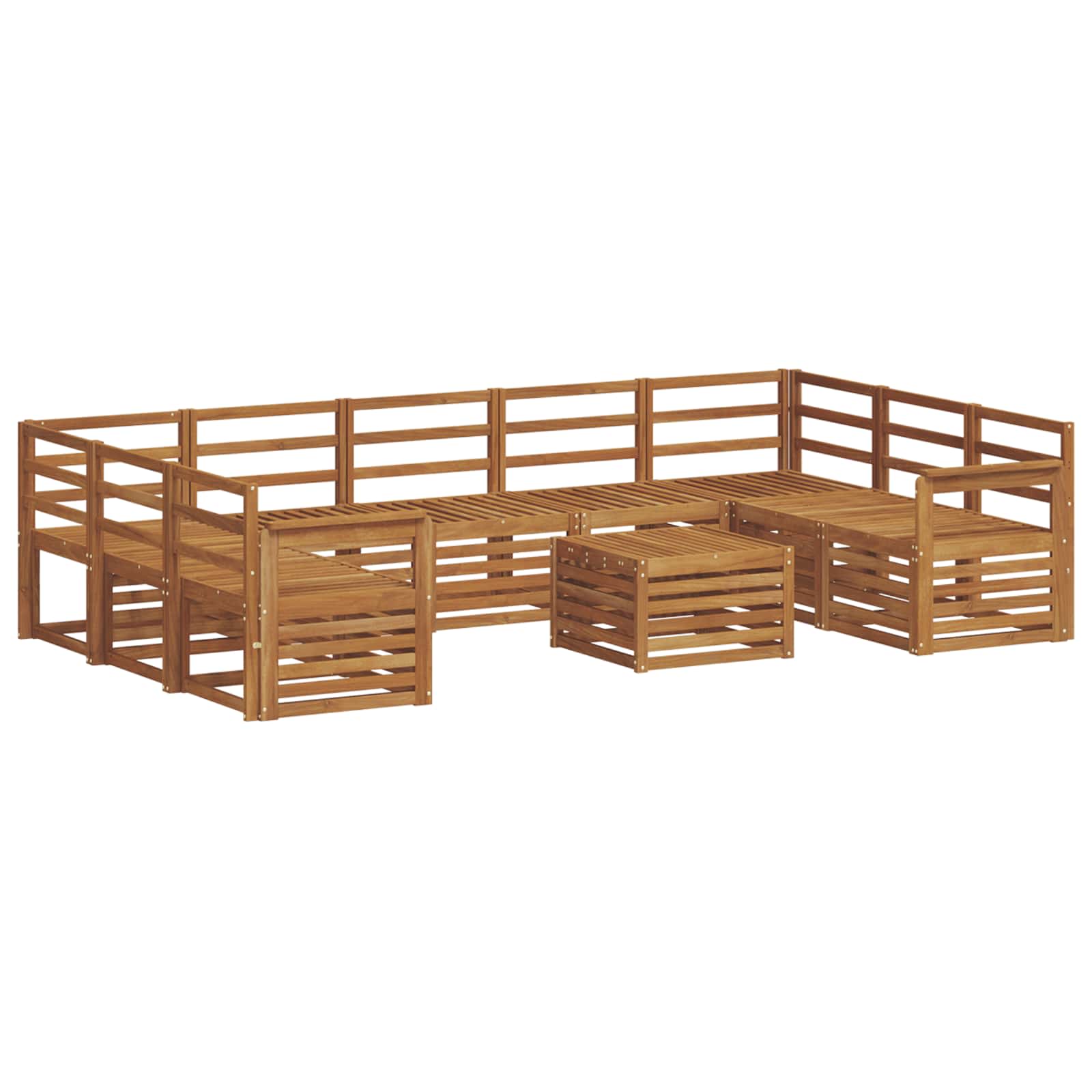 Setovi sofa 10 pcs Prirodna Čvrsto drvo akacije
