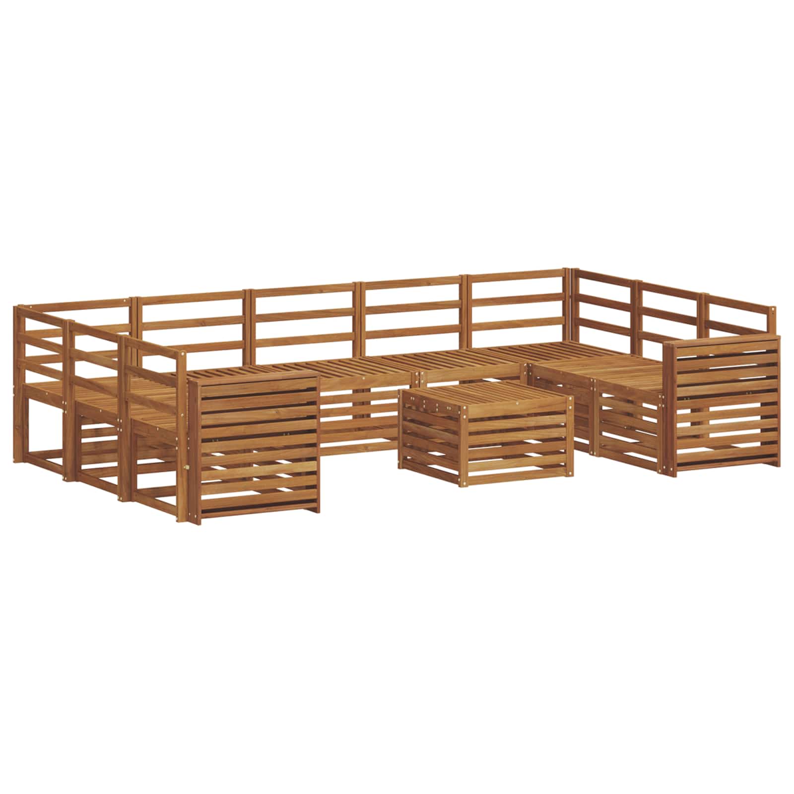 Setovi sofa 10 pcs Prirodna Čvrsto drvo akacije