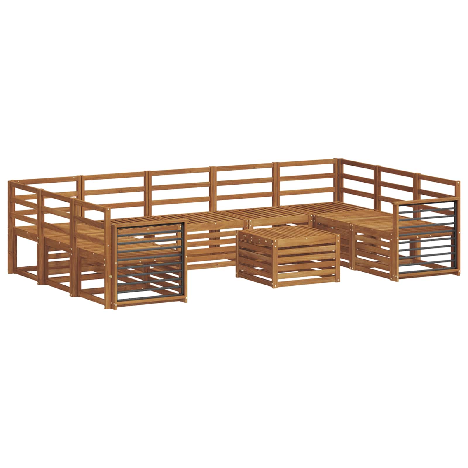Setovi sofa 10 pcs Prirodna Čvrsto drvo akacije
