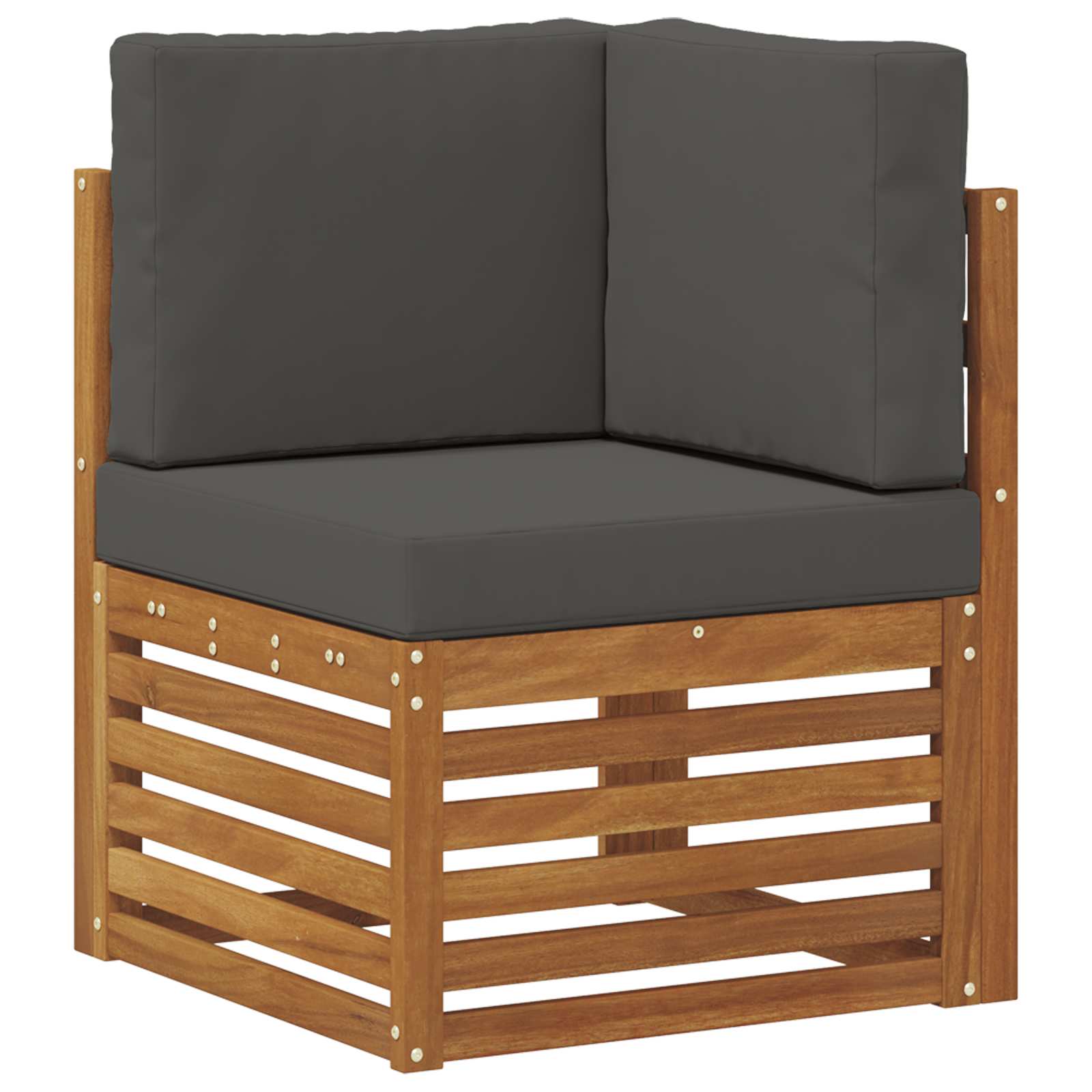Setovi sofa 10 pcs Prirodna i antracit Čvrsto drvo akacije