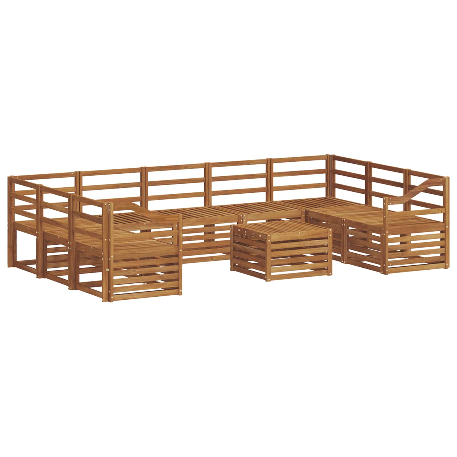 Setovi sofa 10 pcs Prirodna Čvrsto drvo akacije