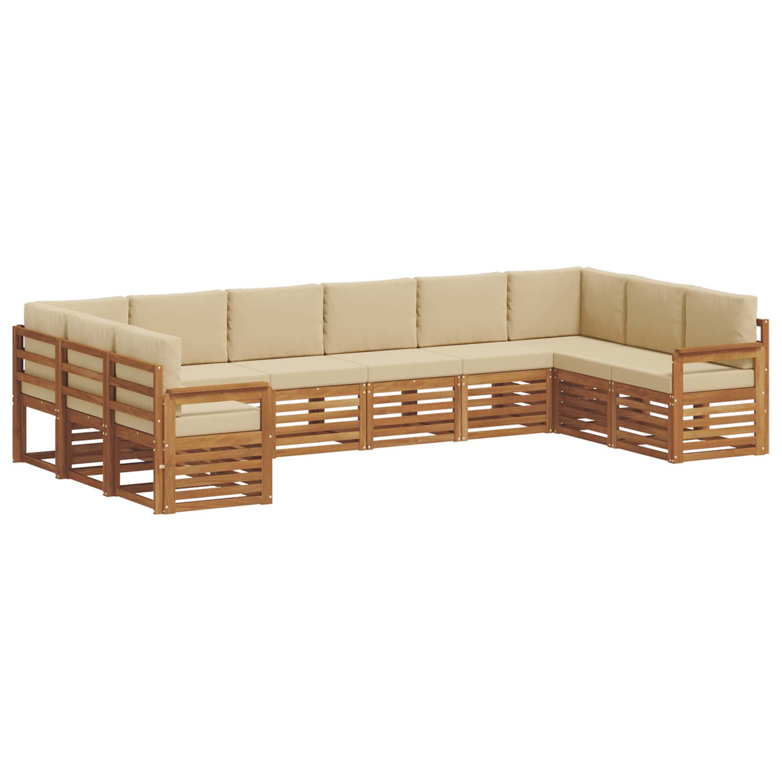 Sekcijska garnitura s jastukom 10 pcs Prirodna i bež