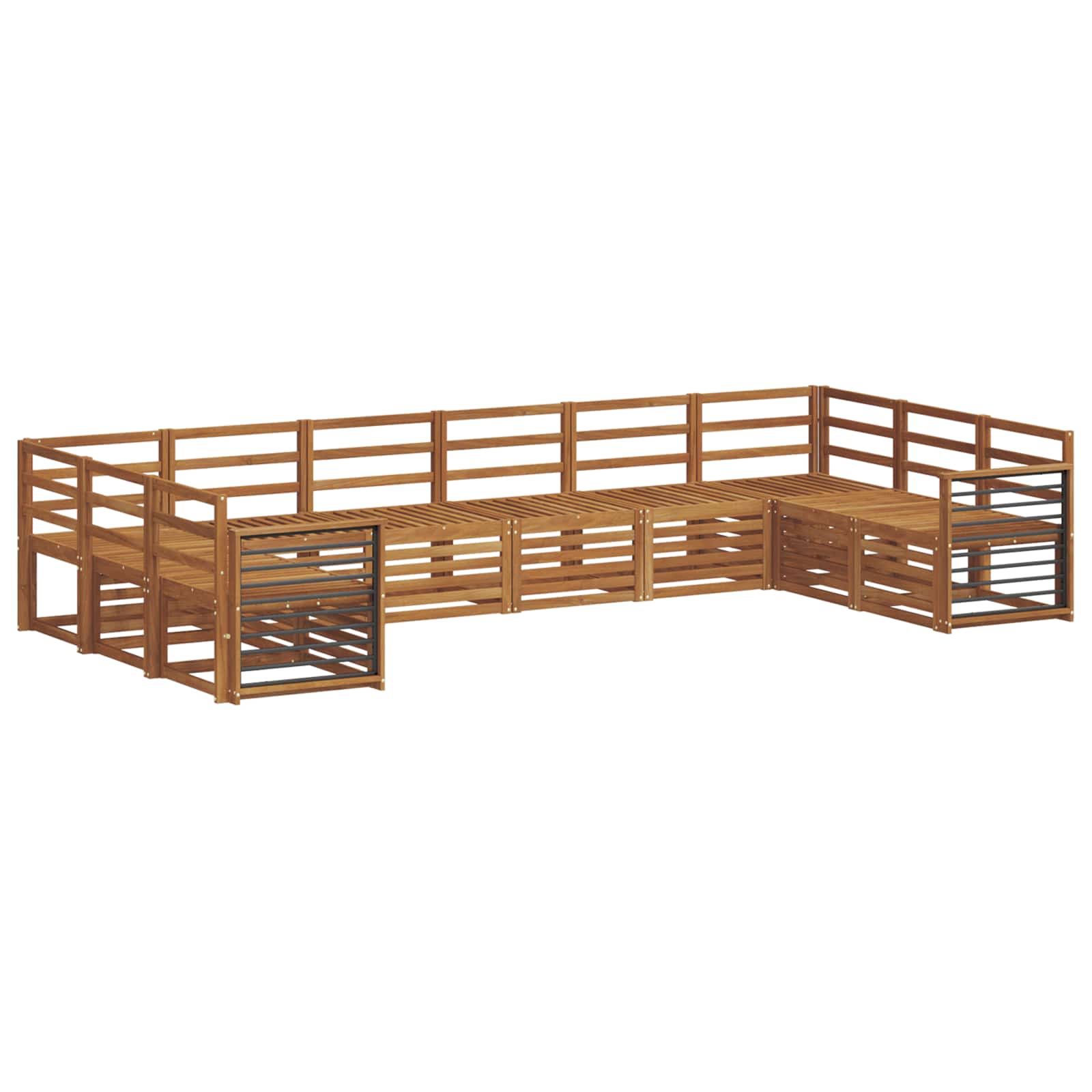 Setovi sofa 10 pcs Prirodna Čvrsto drvo akacije