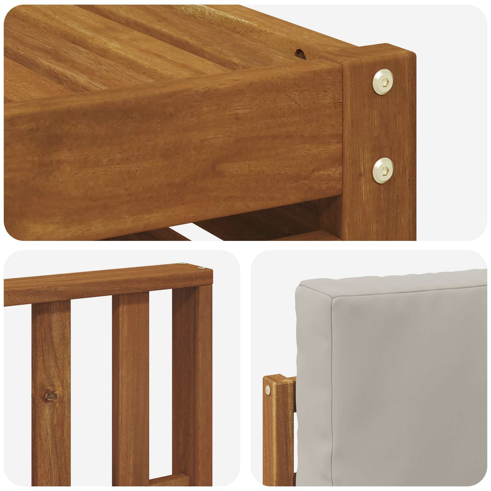 Set vanjskih sofa s jastukom 11 pcs Prirodna i svijetlo siva