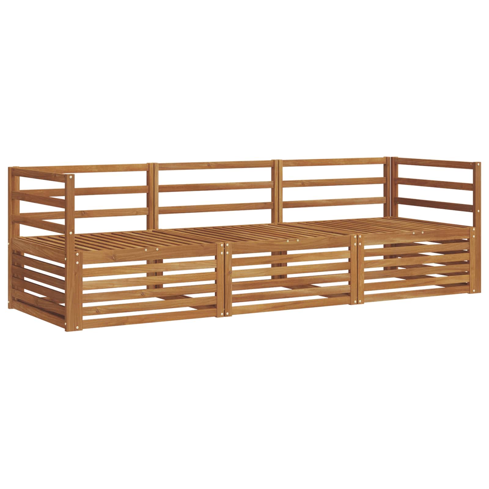 Set vanjskih sofa 3 pcs Prirodna Čvrsto drvo akacije