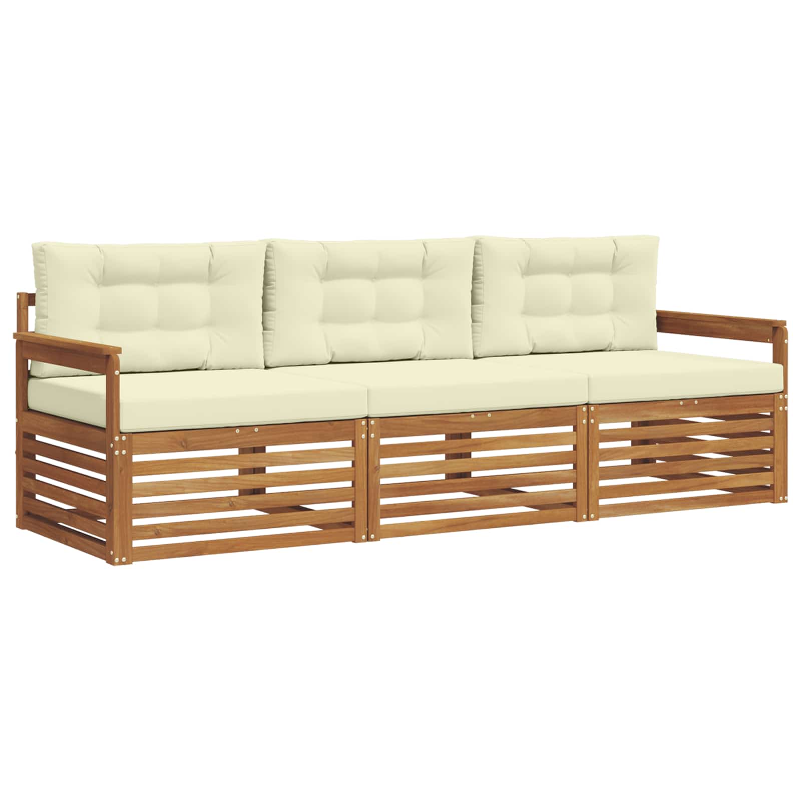 Set vanjskih sofa s jastukom 3 pcs Prirodna i krem