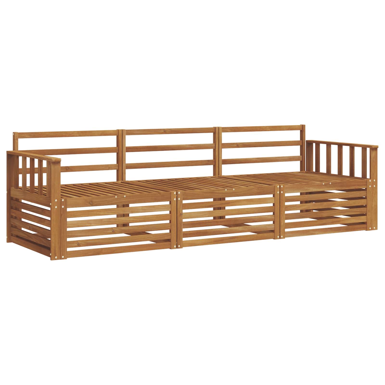 Set vanjskih sofa 3 pcs Prirodna Čvrsto drvo akacije