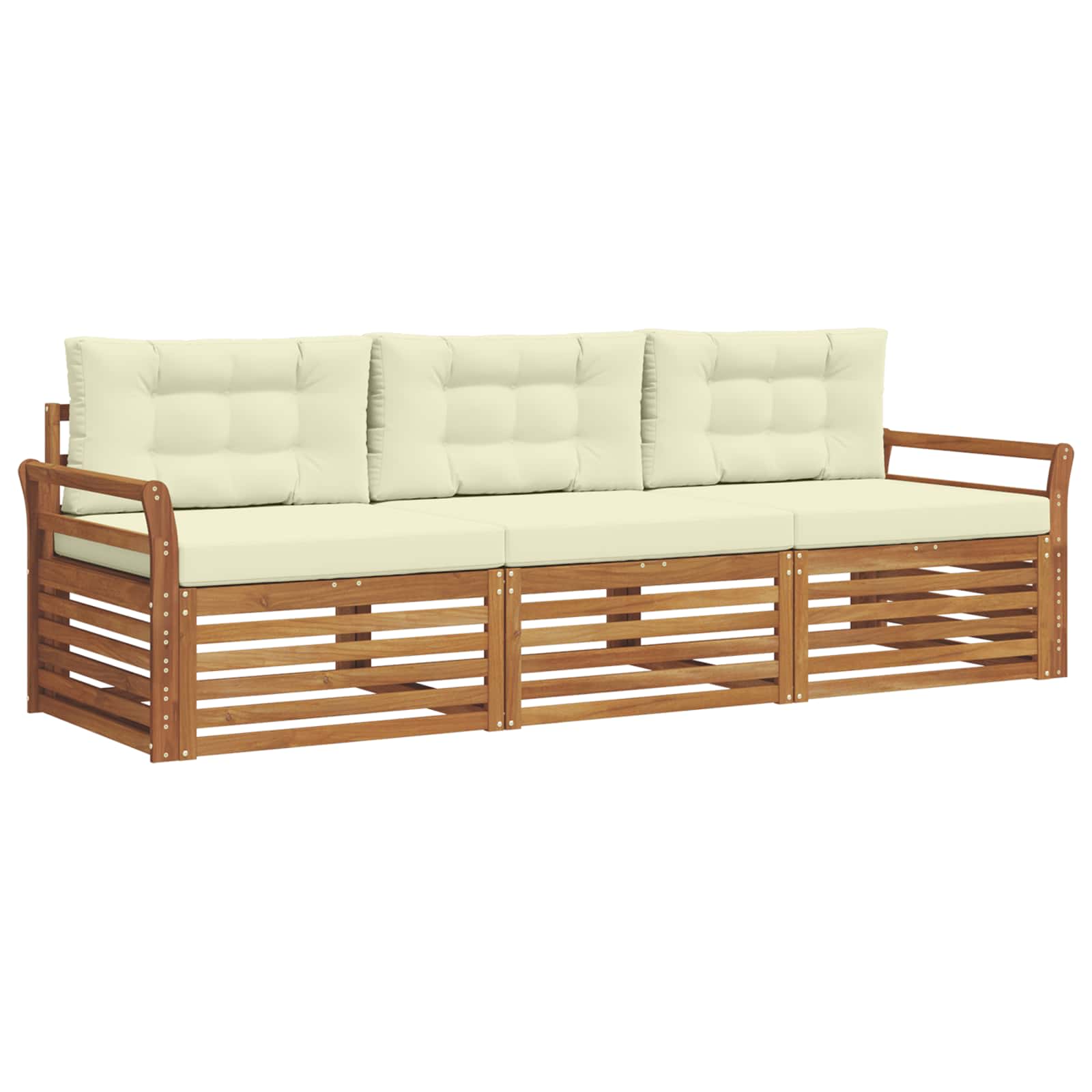 Set vanjskih sofa s jastukom 3 pcs Prirodna i krem