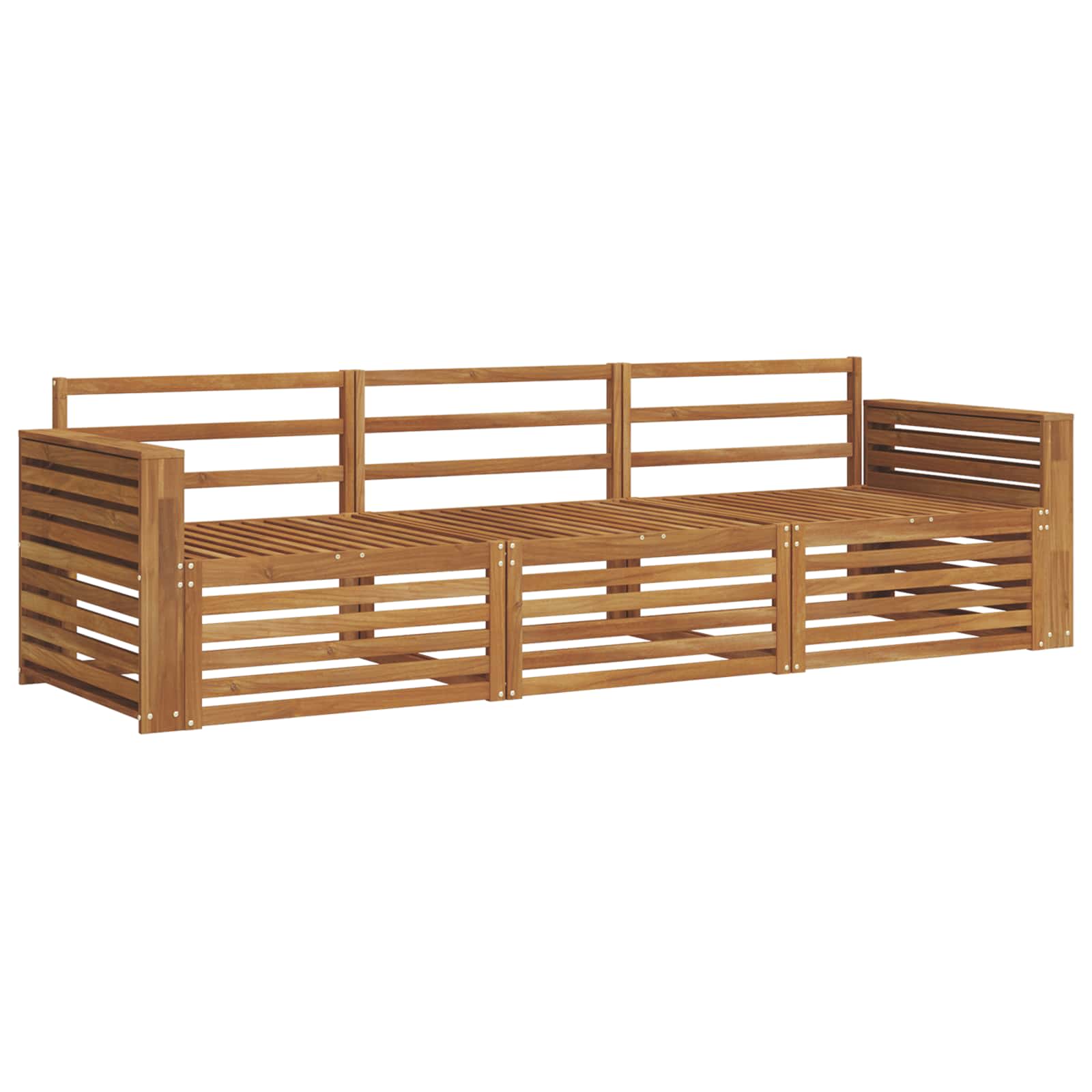 Set vanjskih sofa 3 pcs Prirodna Čvrsto drvo akacije