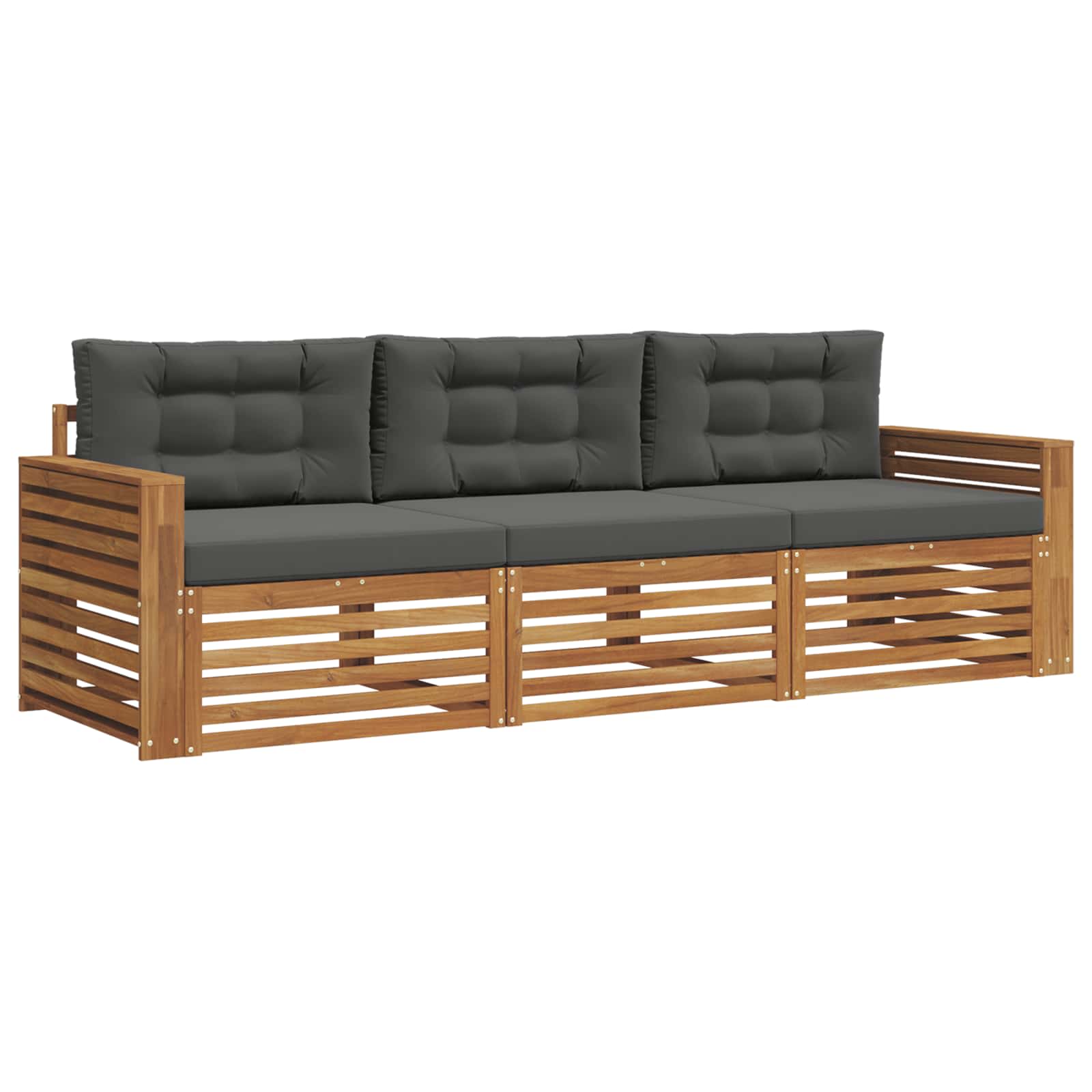 Set vanjskih sofa s jastukom 3 pcs Prirodna i antracit
