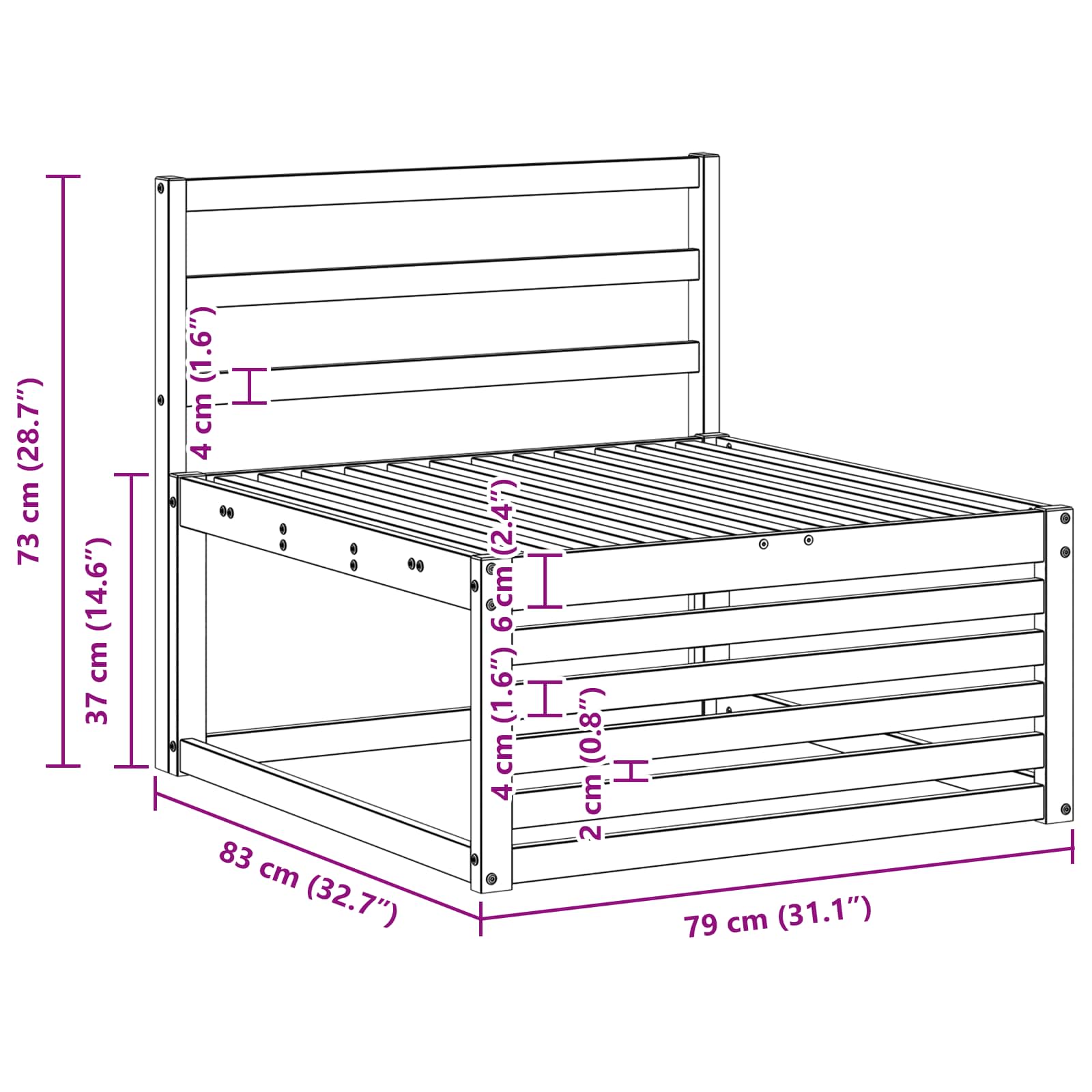 Set vanjskih sofa 3 pcs Prirodna Čvrsto drvo akacije