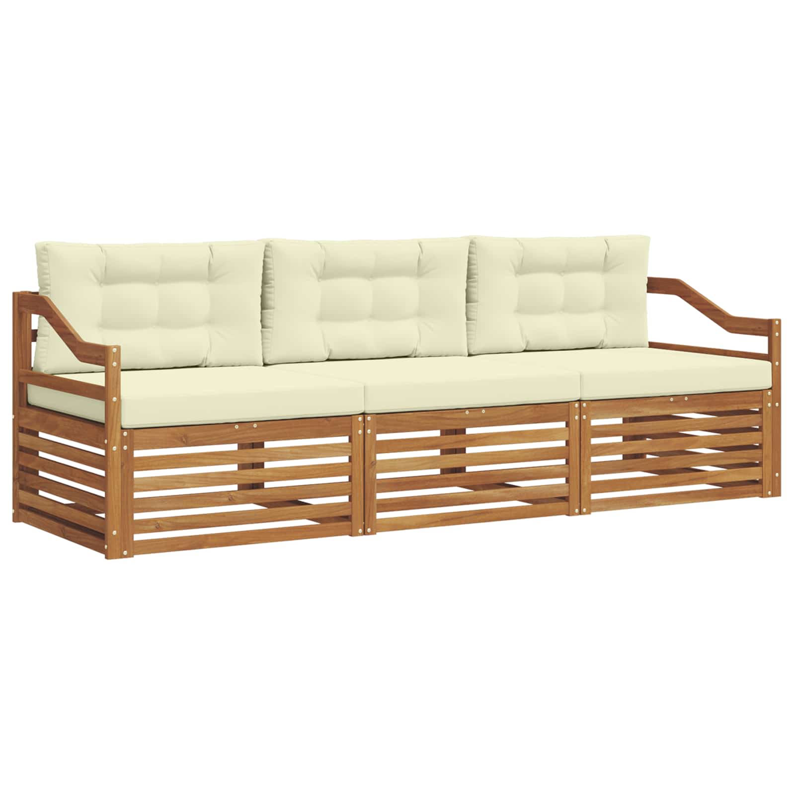 Set vanjskih sofa s jastukom 3 pcs Prirodna i krem