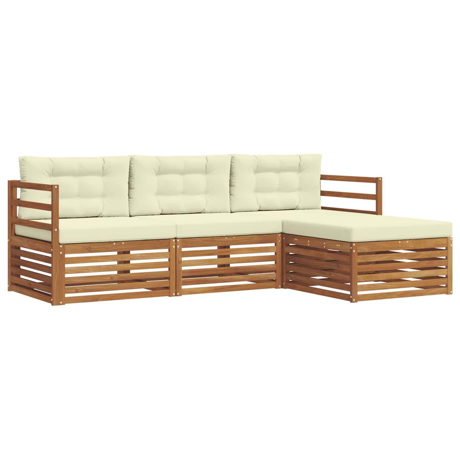 Set vanjskih sofa Prirodna i krem 245,5 x 162,5 x 73 cm