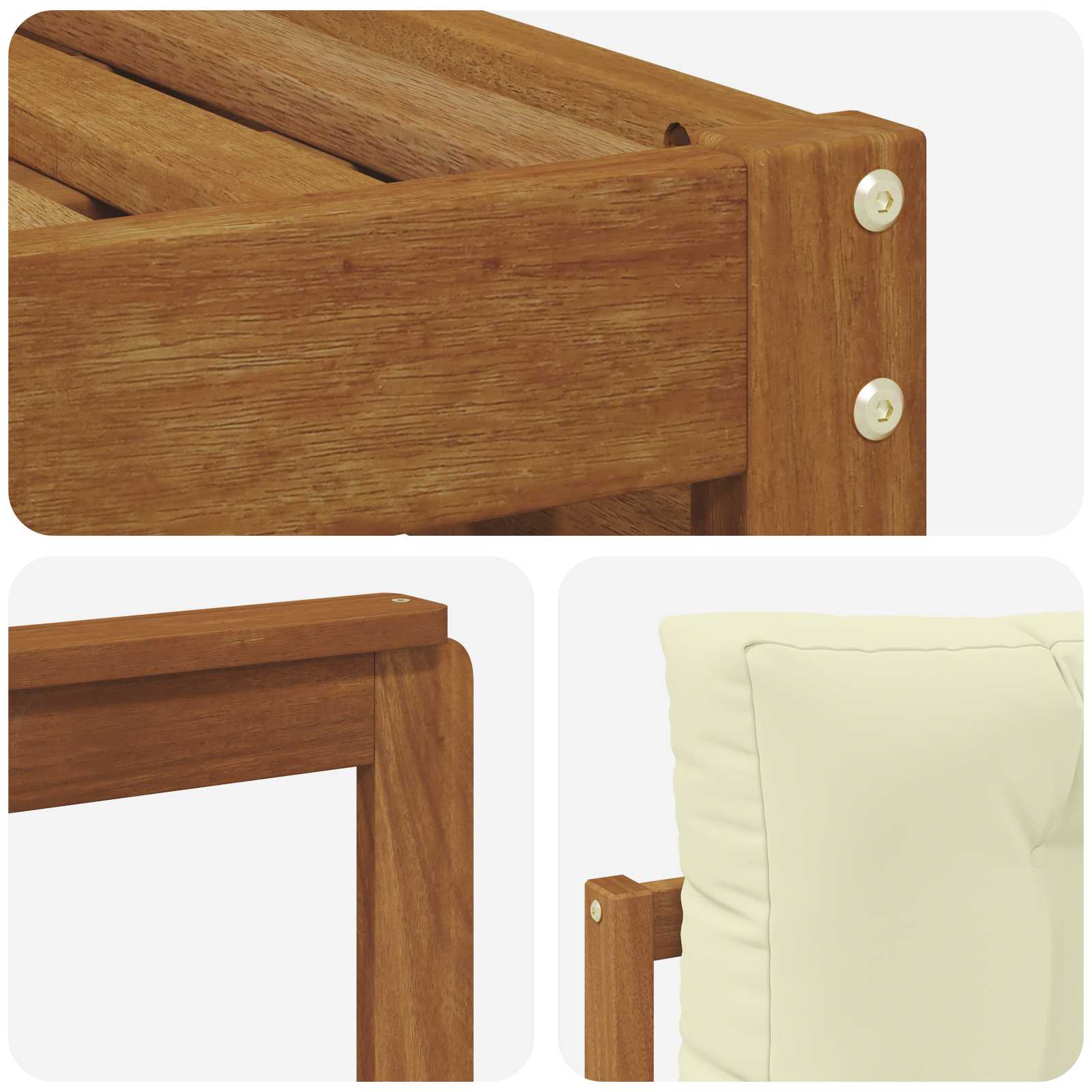 Set vanjskih sofa Prirodna i krem 249,5 x 162,5 x 73 cm