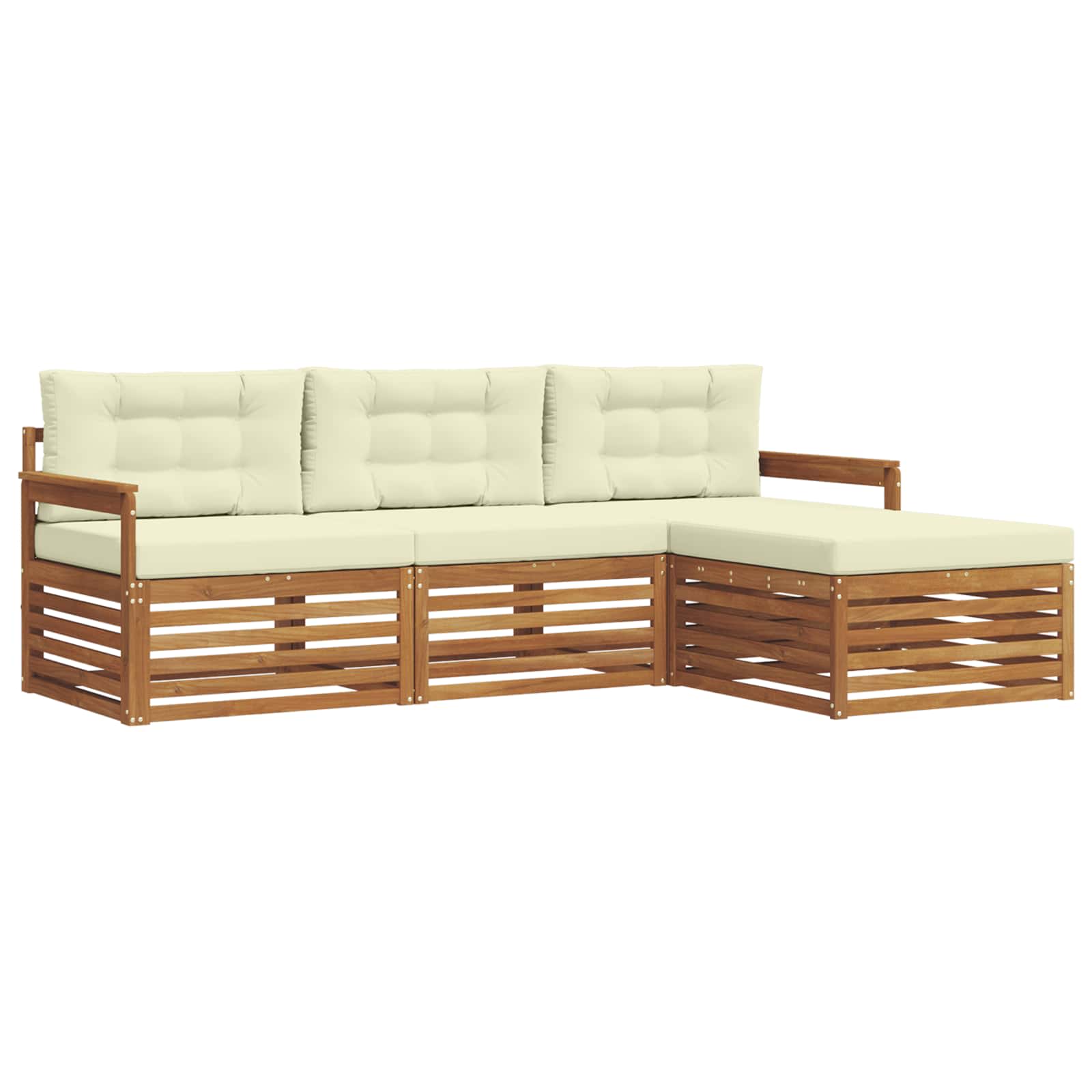 Set vanjskih sofa Prirodna i krem 249,5 x 162,5 x 73 cm