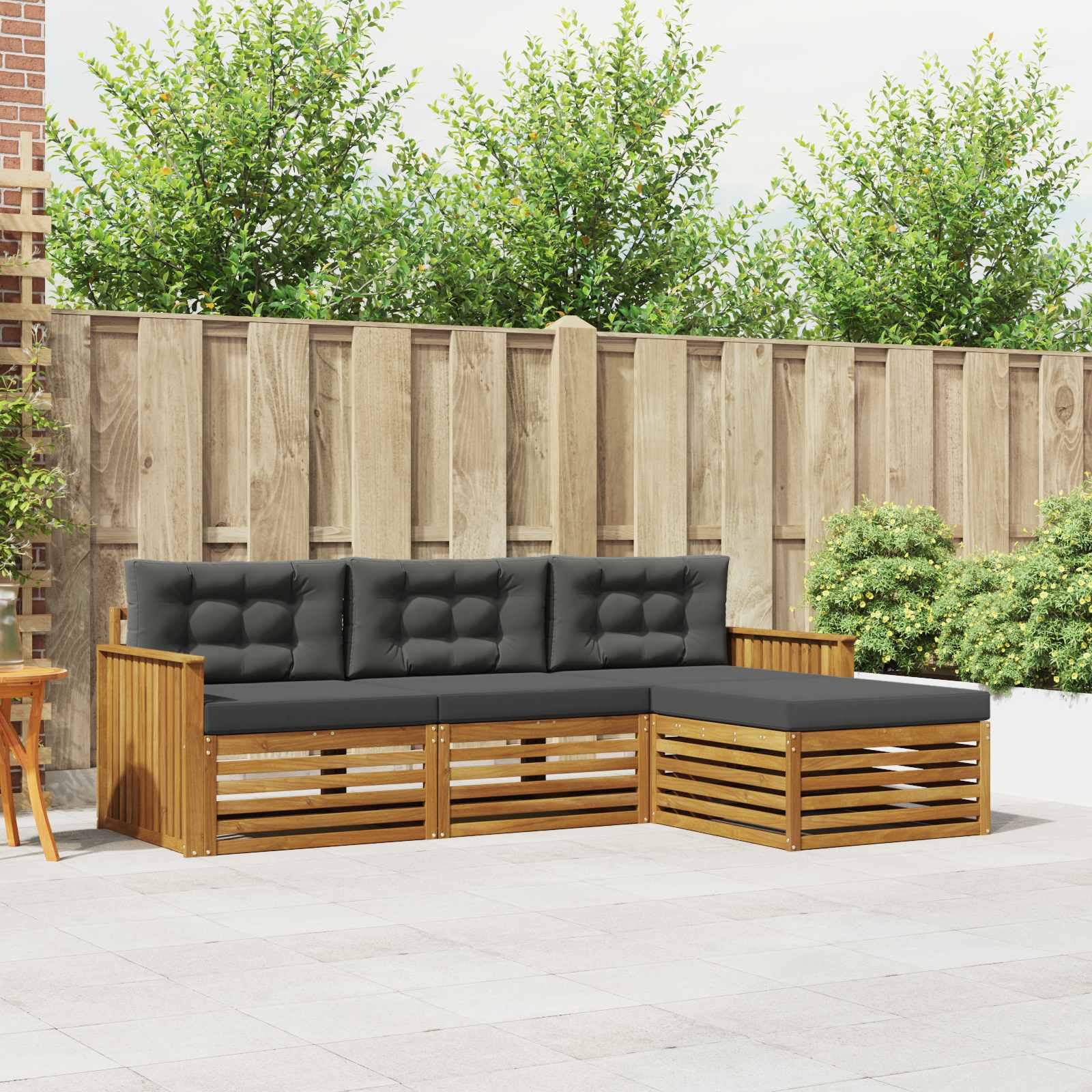Set vanjskih sofa Prirodna i antracit 249,5 x 162,5 x 73 cm