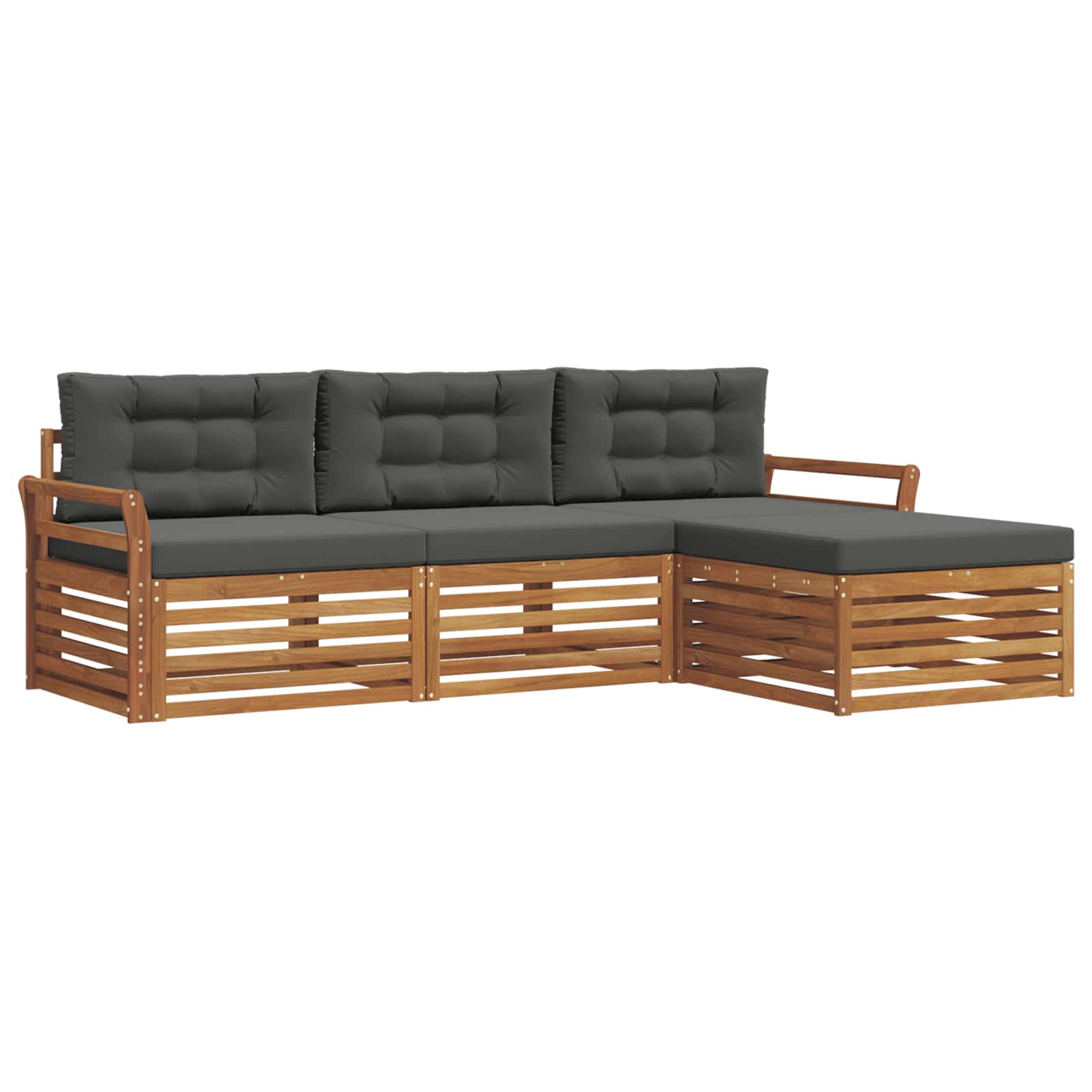 Set vanjskih sofa Prirodna i antracit 254 x 162,5 x 73 cm