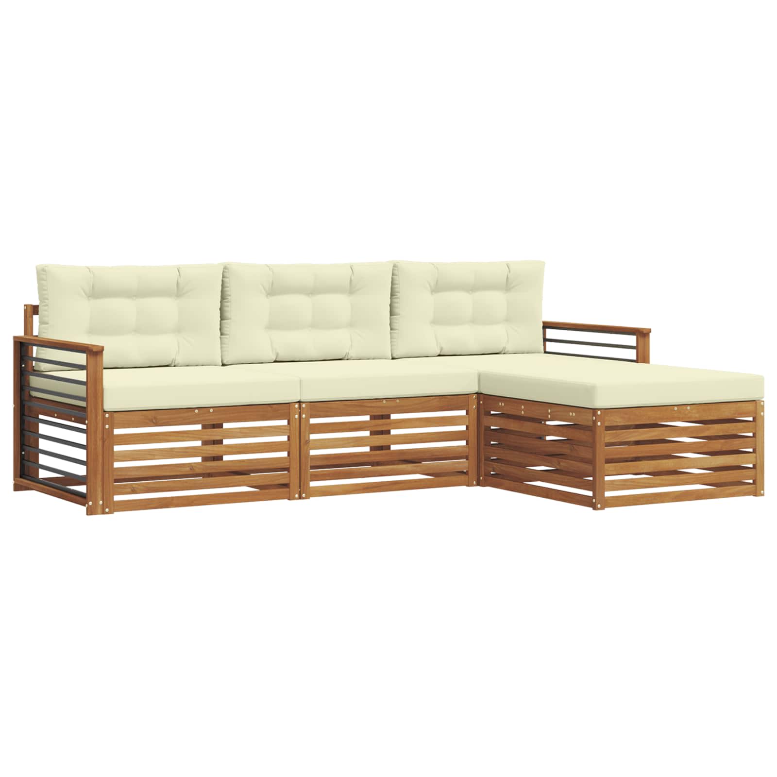Set vanjskih sofa Prirodna i krem 249,5 x 162,5 x 73 cm
