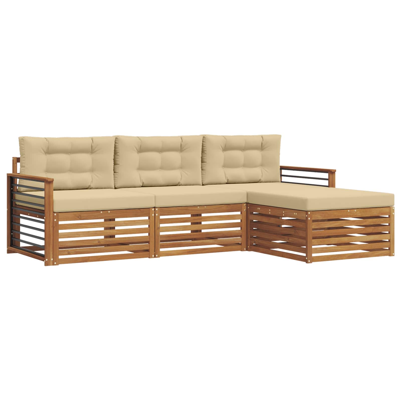 Set vanjskih sofa Prirodna i bež 249,5 x 162,5 x 73 cm