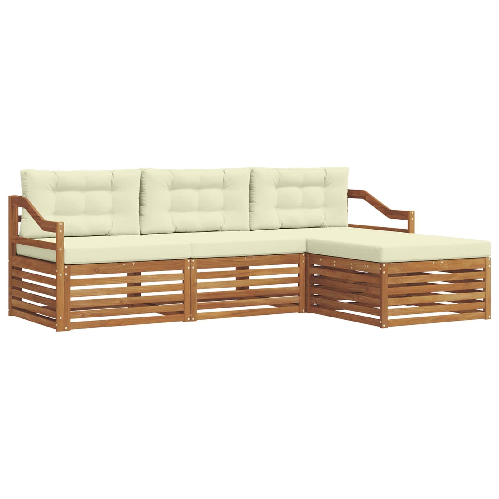 Set vanjskih sofa Prirodna i krem 245,5 x 162,5 x 73 cm