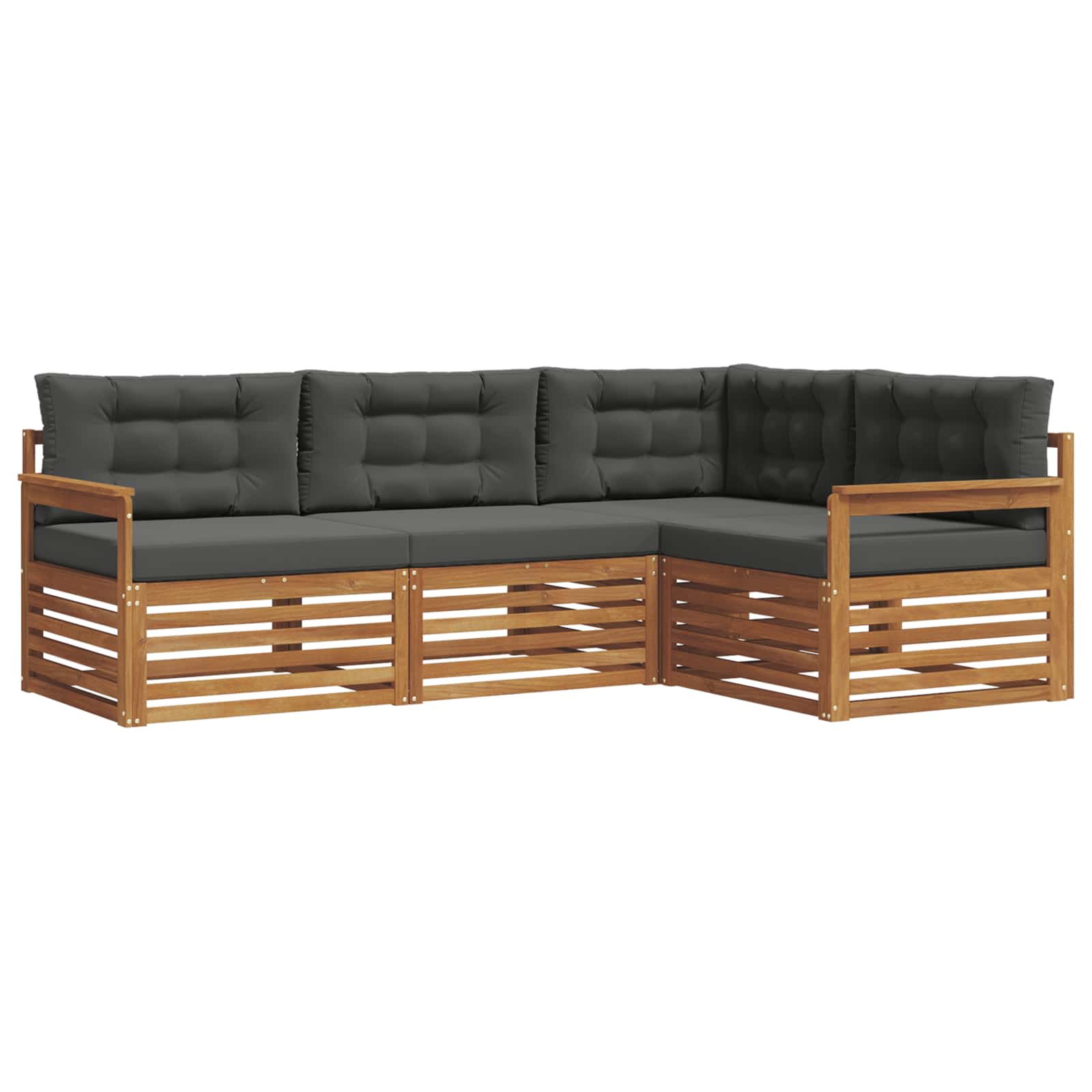 Set vanjskih sofa s jastukom 4 pcs Prirodna i antracit