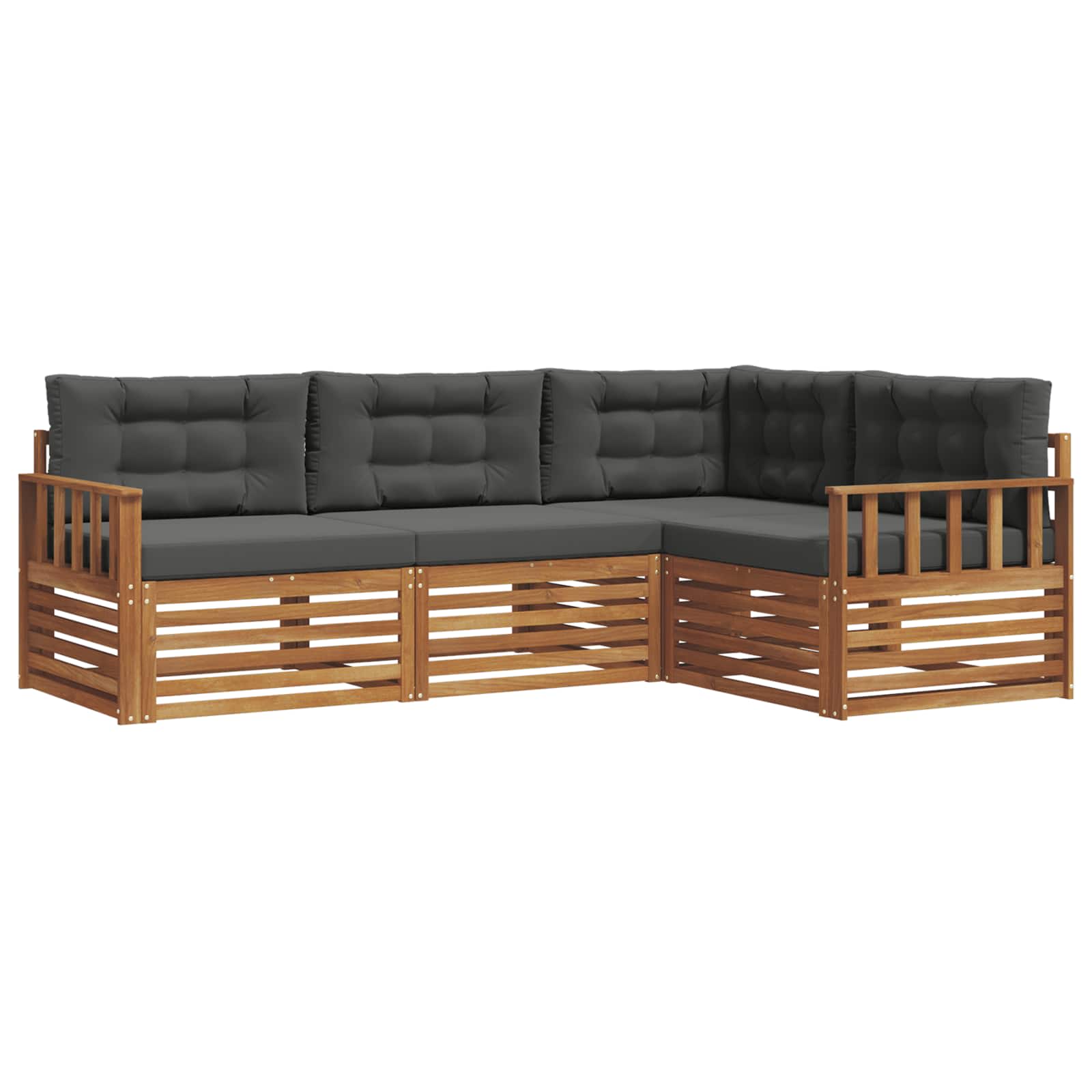 Set vanjskih sofa s jastukom 4 pcs Prirodna i antracit