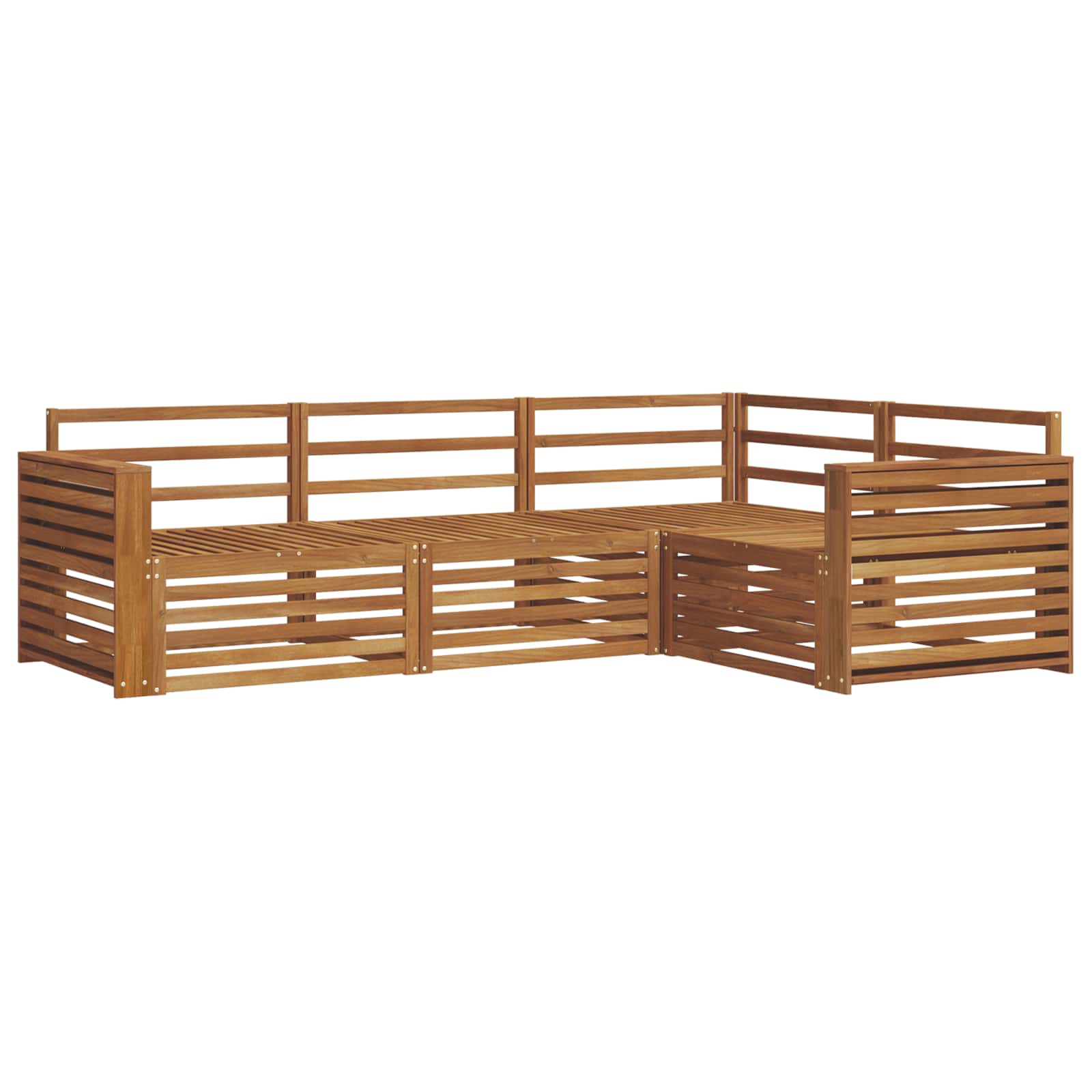 Set vanjskih sofa 4 pcs Prirodna Čvrsto drvo akacije