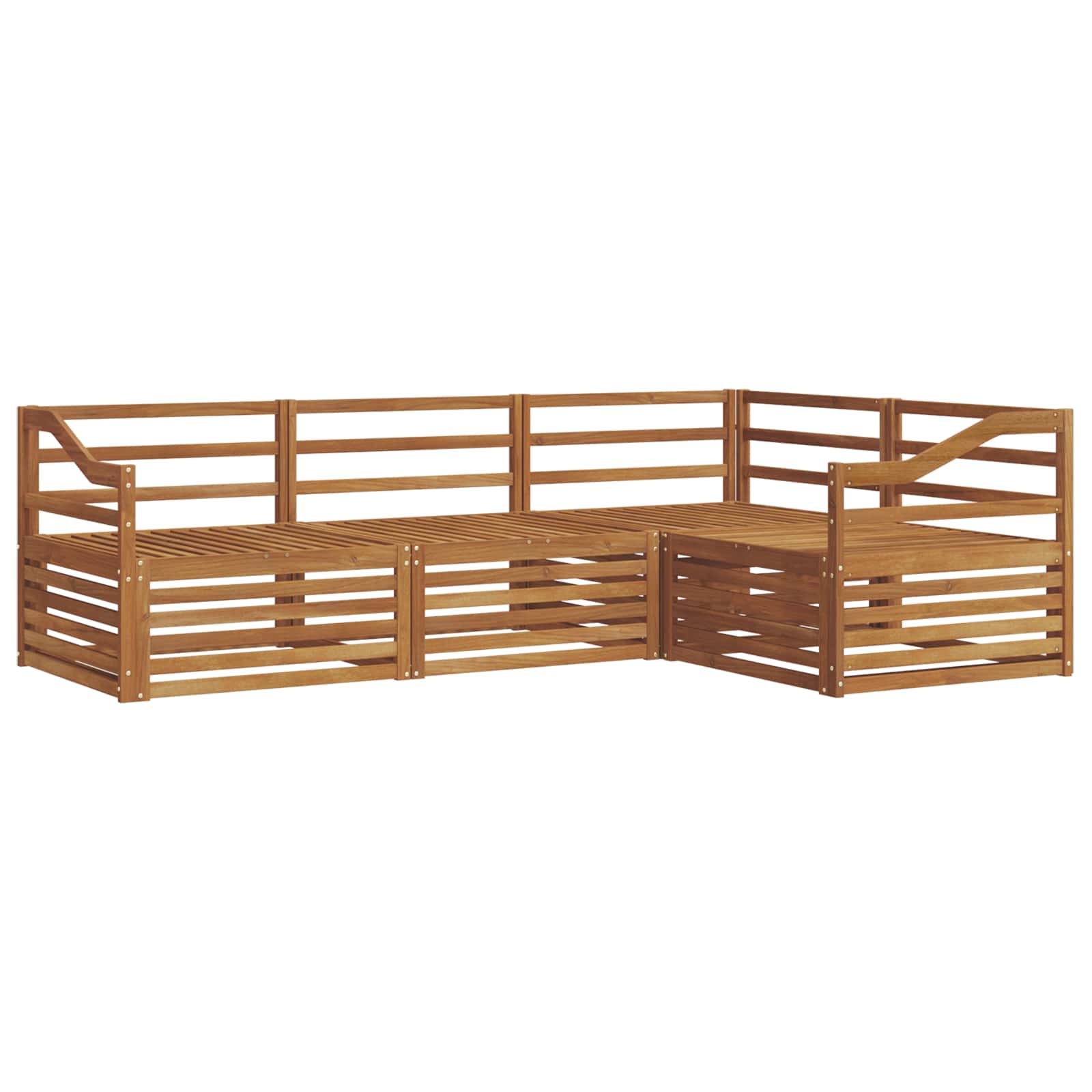 Set vanjskih sofa 4 pcs Prirodna Čvrsto drvo akacije