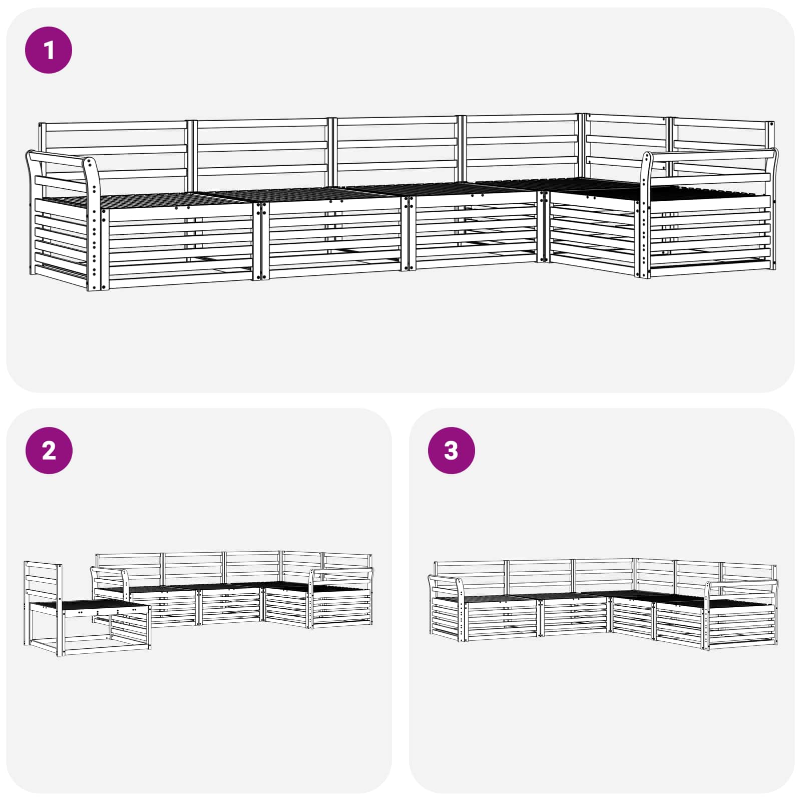 Set vanjskih sofa 5 pcs Prirodna
