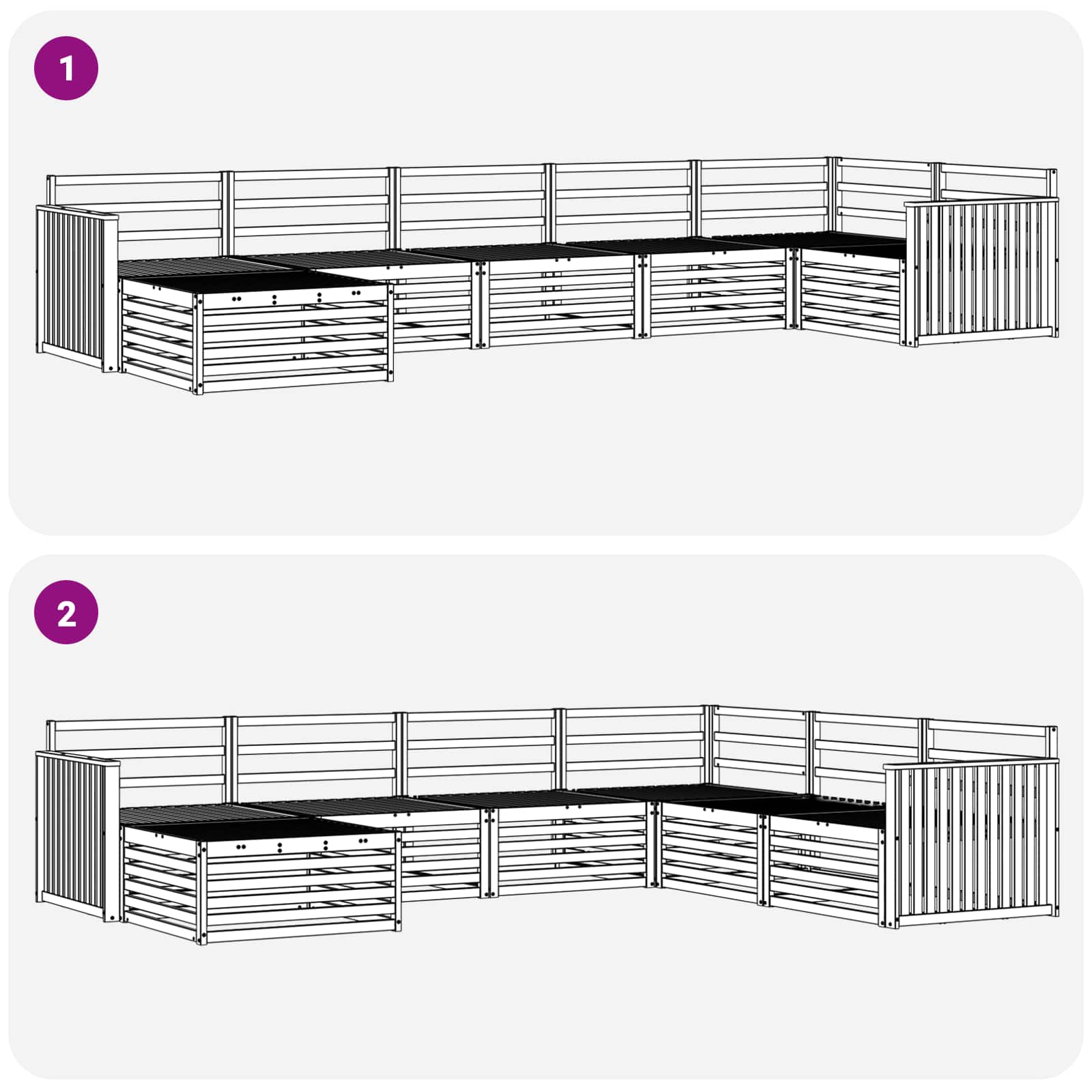 Set vanjskih sofa 7 pcs Prirodna