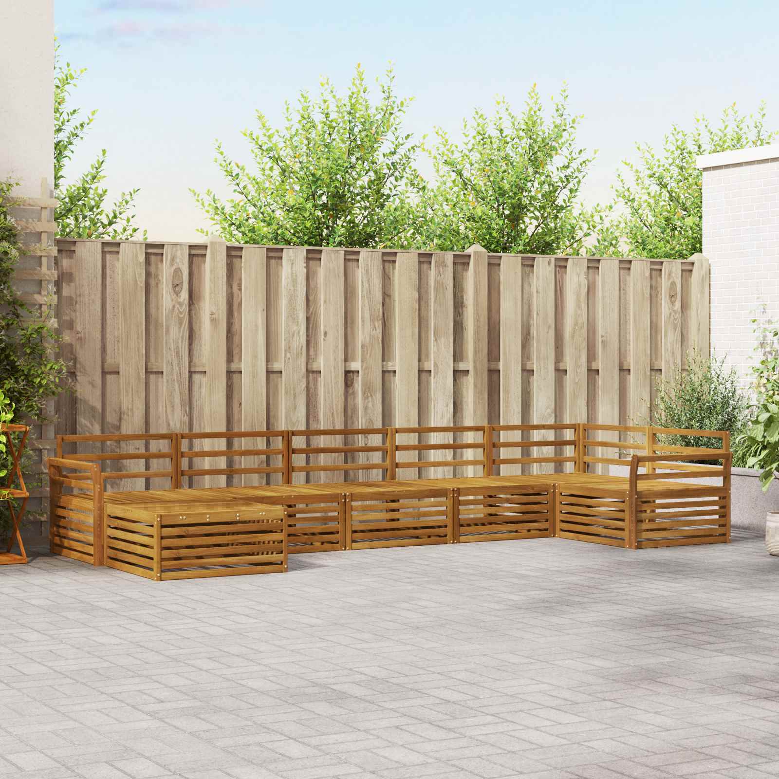 Set vanjskih sofa 7 pcs Prirodna