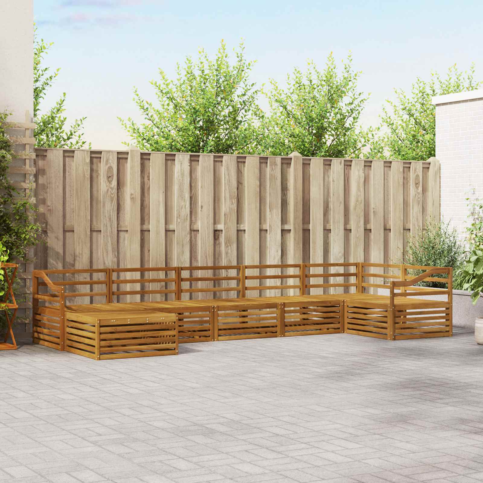Set vanjskih sofa 7 pcs Prirodna