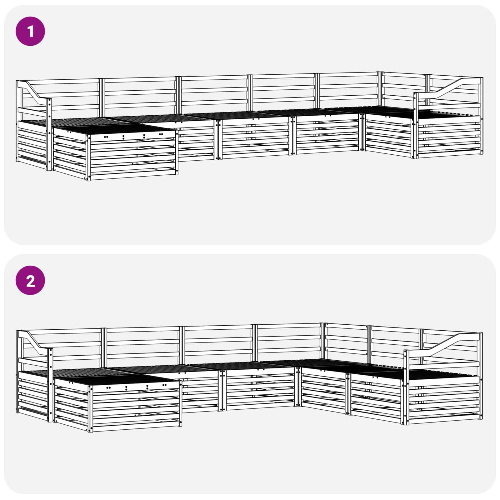 Set vanjskih sofa 7 pcs Prirodna