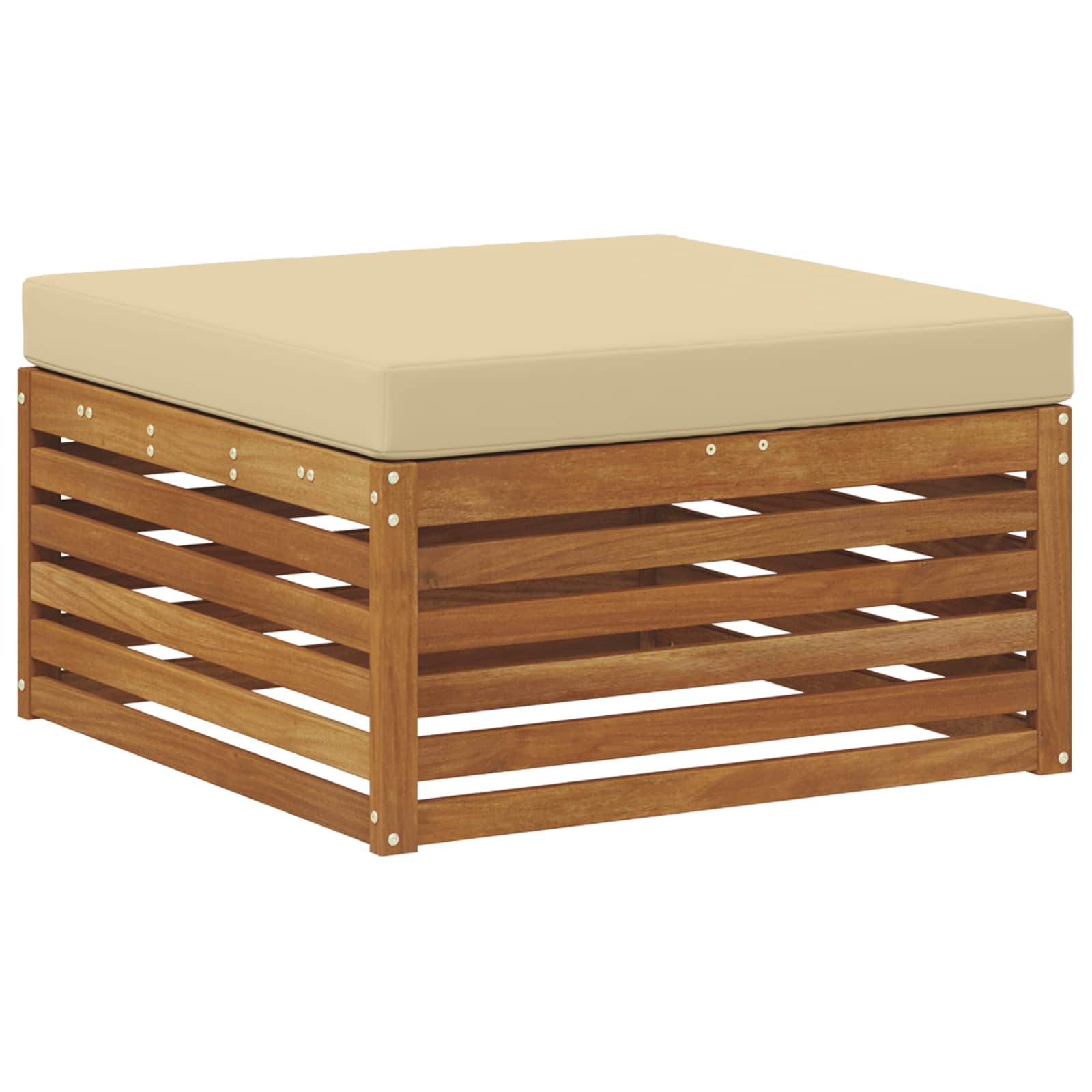 Setovi sofa s jastukom 6 pcs Prirodna i bež Čvrsto drvo akacije