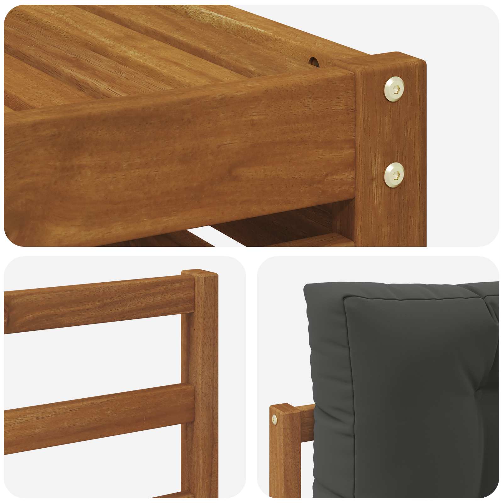Set vanjskih sofa 9 pcs Prirodna i antracit Čvrsto drvo akacije
