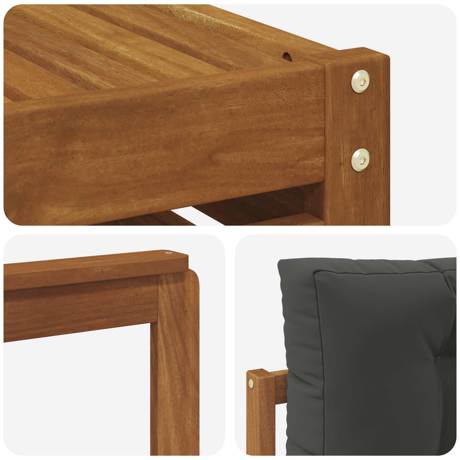 Set vanjskih sofa 9 pcs Prirodna i antracit Čvrsto drvo akacije