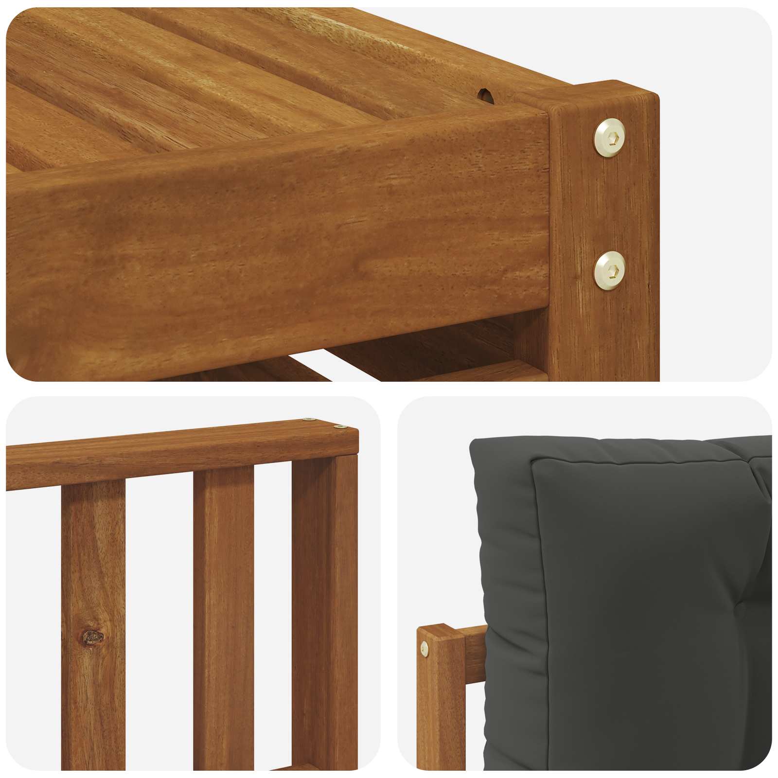 Set vanjskih sofa 9 pcs Prirodna i antracit Čvrsto drvo akacije