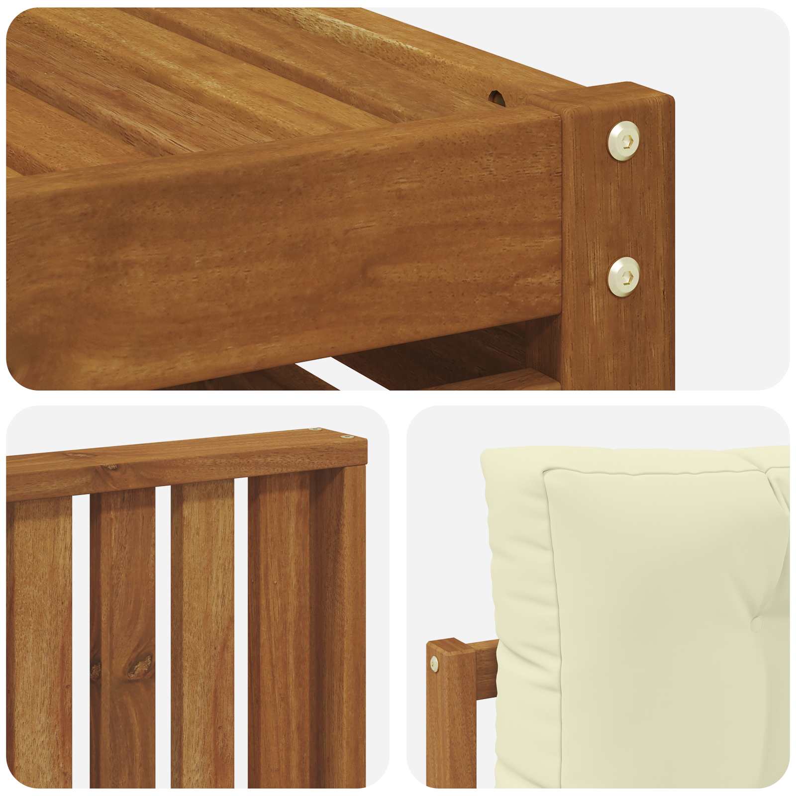 Set vanjskih sofa 9 pcs Prirodna i krem Čvrsto drvo akacije