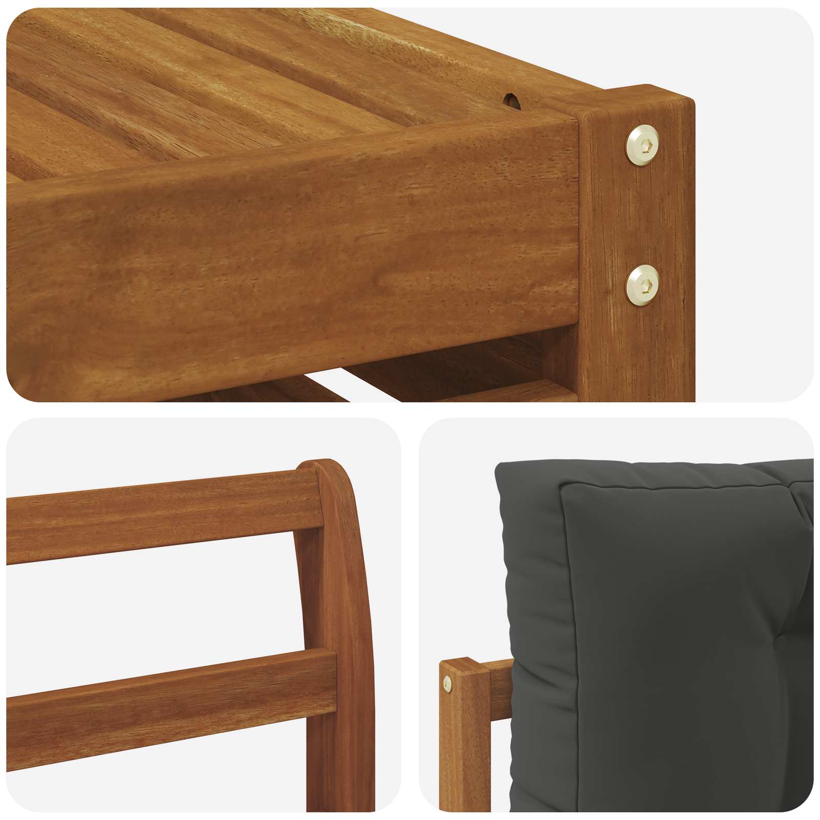 Set vanjskih sofa 9 pcs Prirodna i antracit Čvrsto drvo akacije