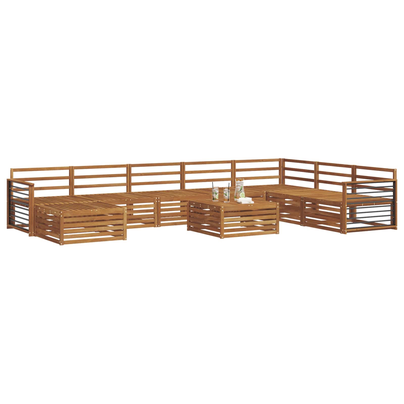 Setovi sofa 9 pcs Prirodna Čvrsto drvo akacije