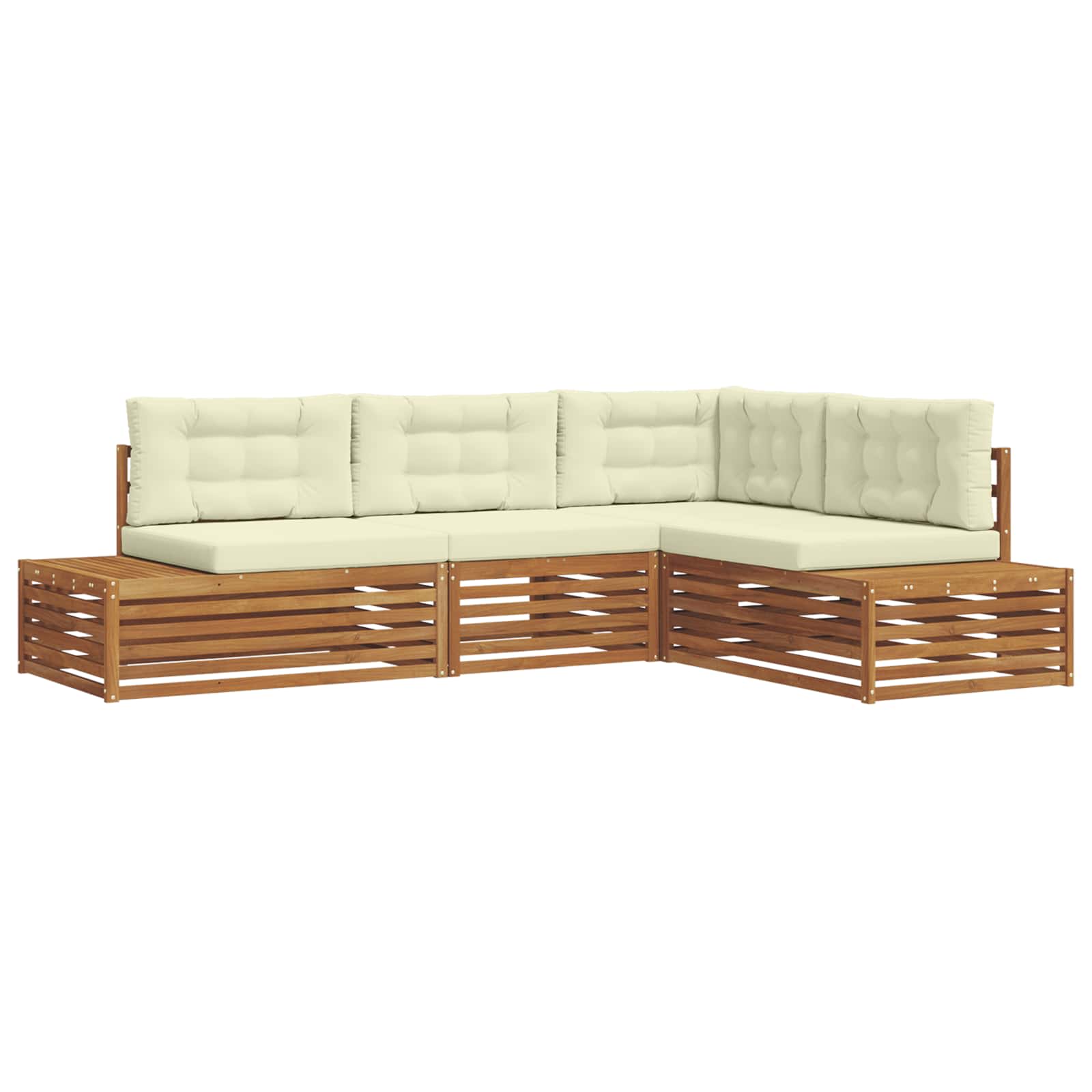 Set vanjskih sofa s jastukom 4 Komad Prirodna i krem