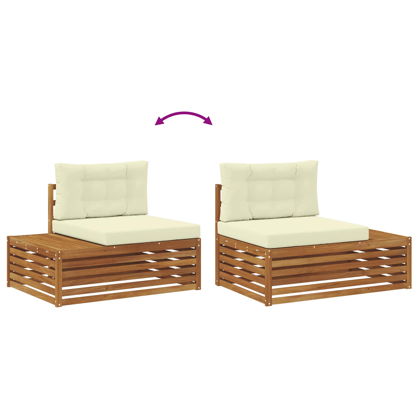 Set vanjskih sofa s jastukom 4 Komad Prirodna i krem